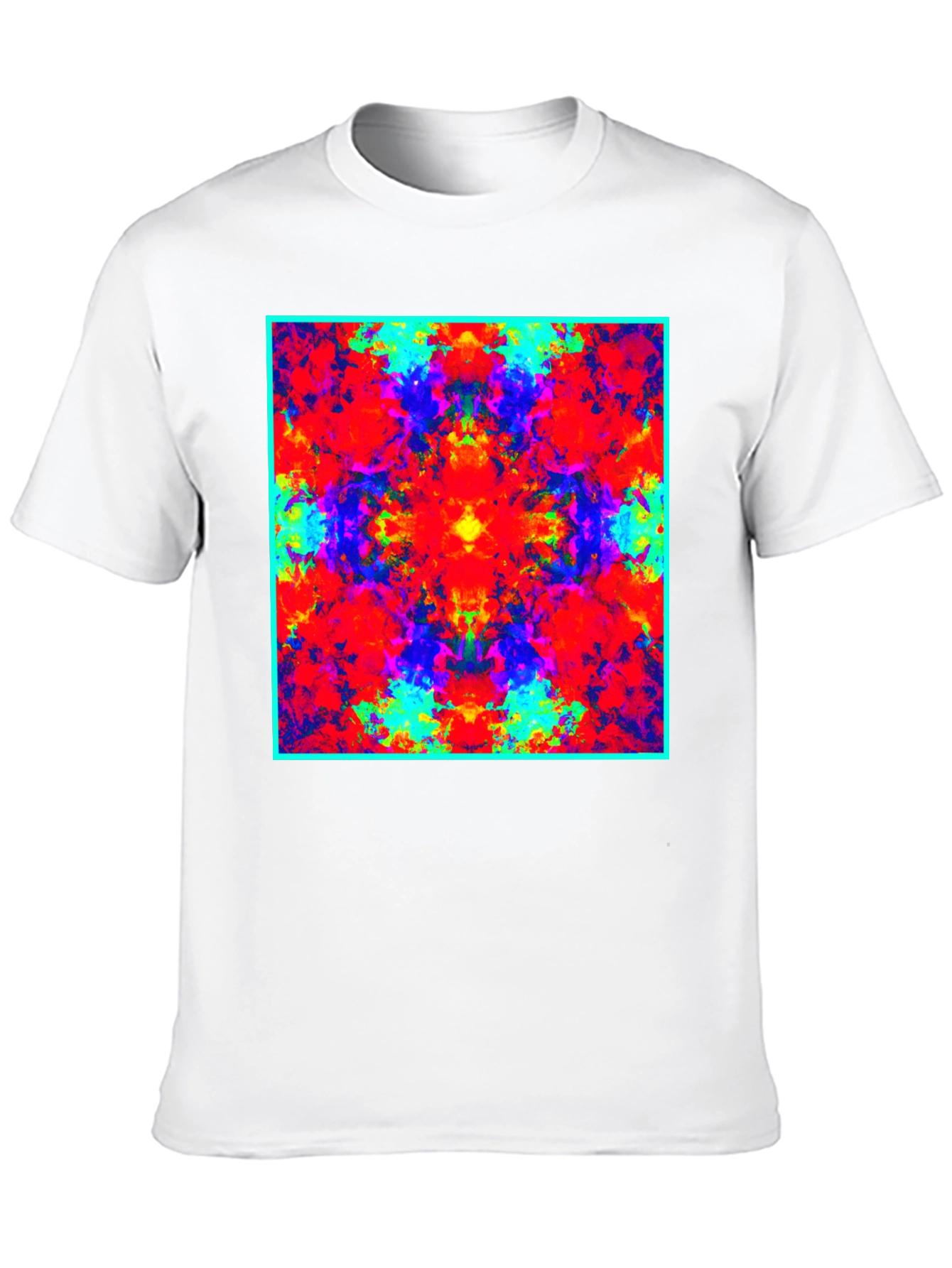 Psychedelic Square Graphic Print Black T-Shirt