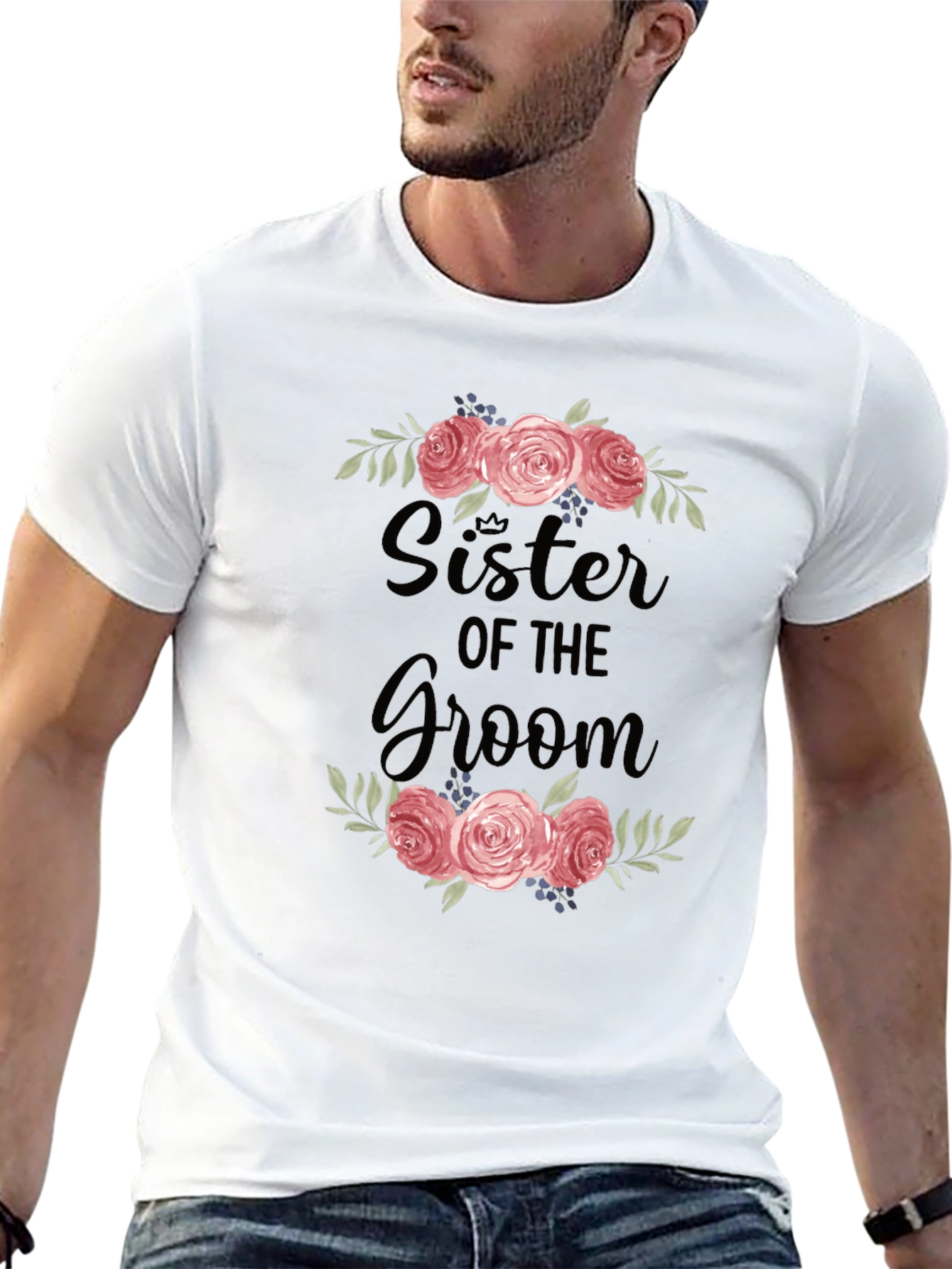 Sister of the Groom Floral T-Shirt
