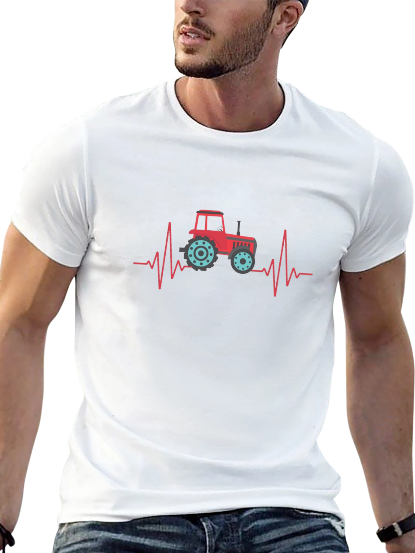 Tractor Heartbeat Graphic Tee - Black