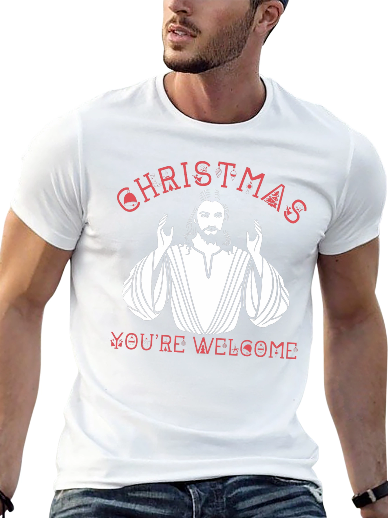 Christmas Youre Welcome Jesus Graphic T-Shirt
