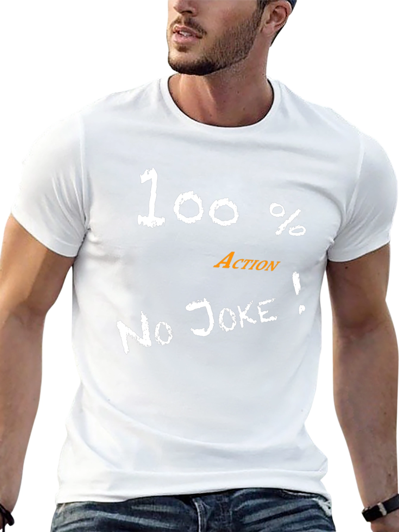 100% Action No Joke Mens Black T-Shirt