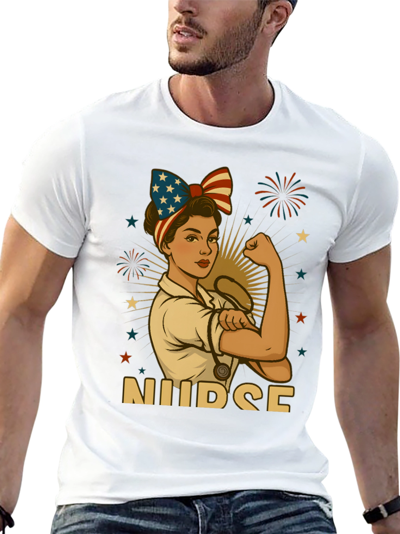 Patriotic Nurse T-Shirt - Strong Womens Apparel