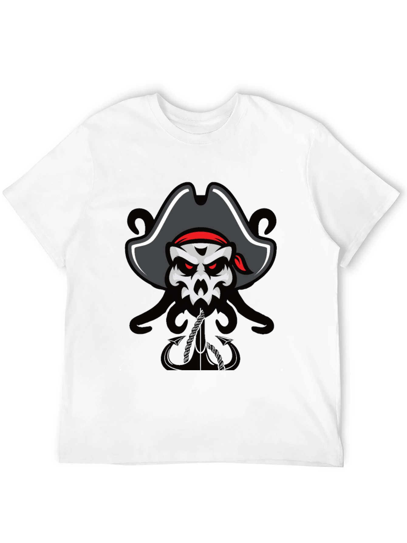 Pirate Skull Graphic Tee - Mens Black T-Shirt