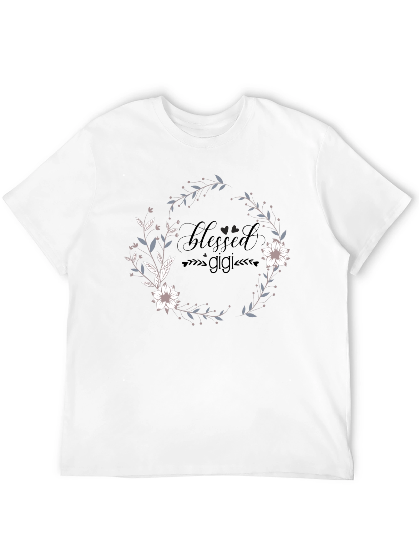 Blessed Gigi T-Shirt - Floral Wreath Design