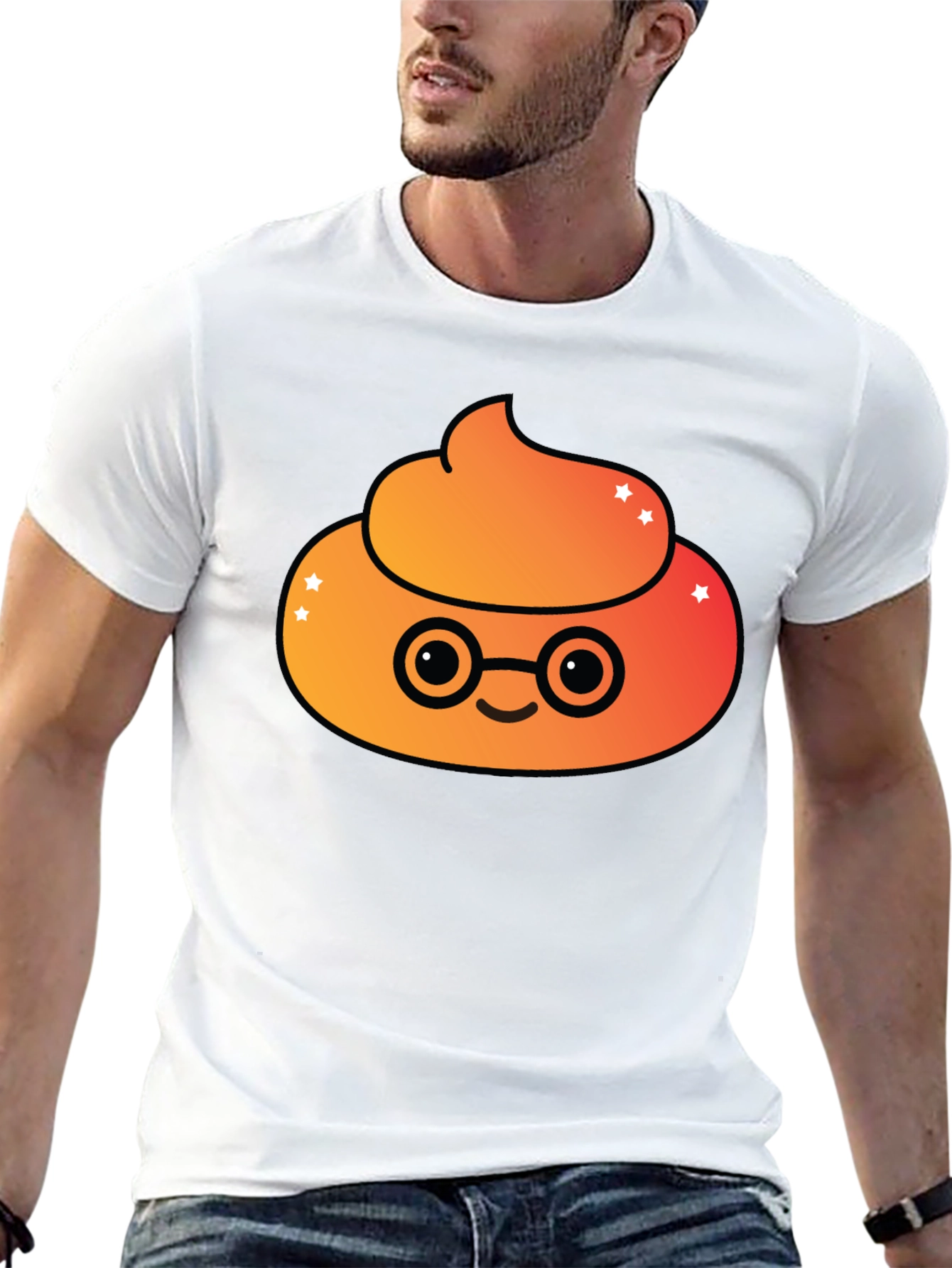 Emoji Poop Nerd T-Shirt - Funny Novelty Tee