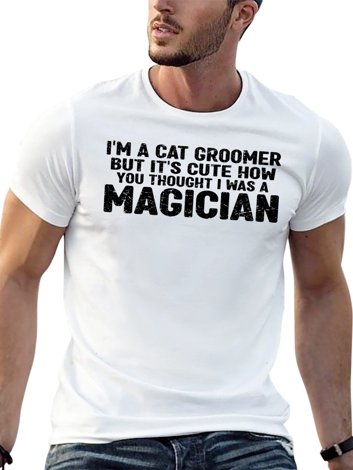 Cat Groomer Magician Funny T-Shirt
