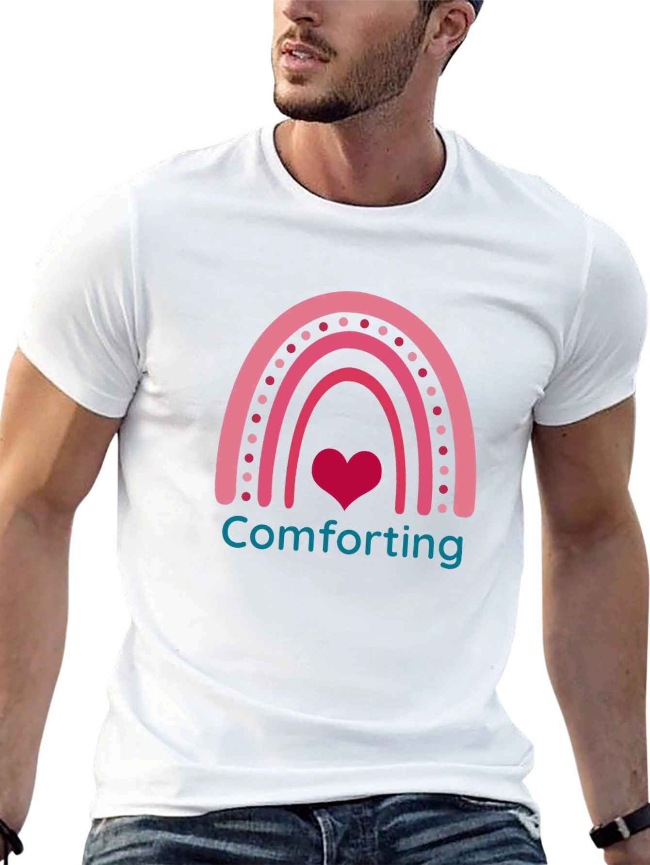 Comforting Heart Rainbow Graphic Tee