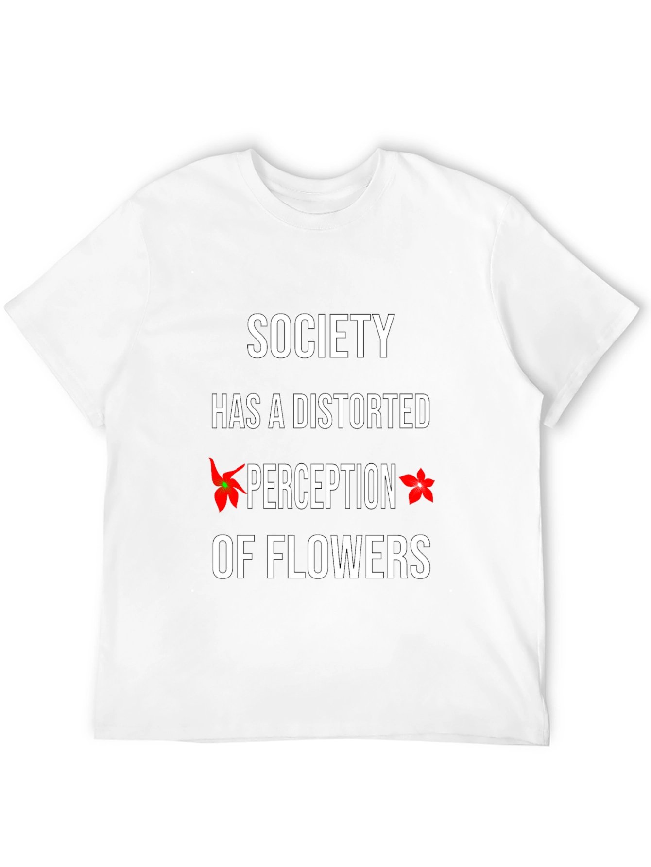 Society Distorted Perception Flowers Graphic T-Shirt