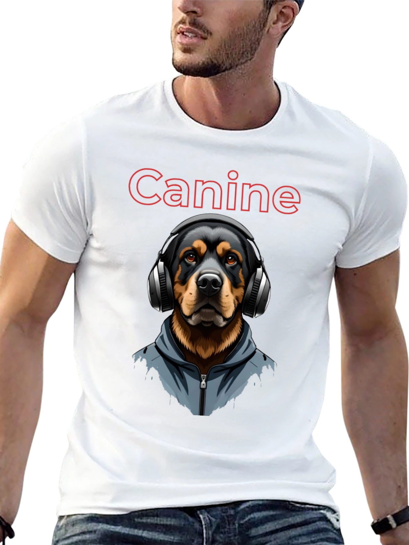 Canine Cool T-Shirt: Dog with Headphones