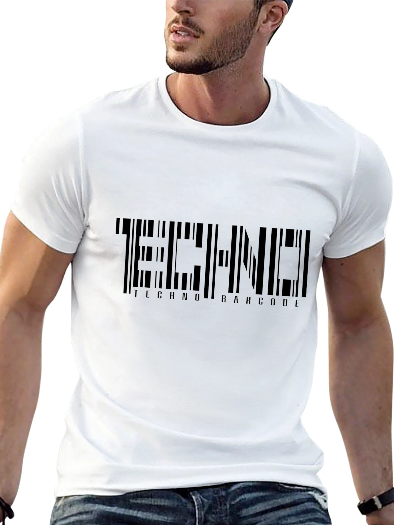 Techno Barcode Black T-Shirt