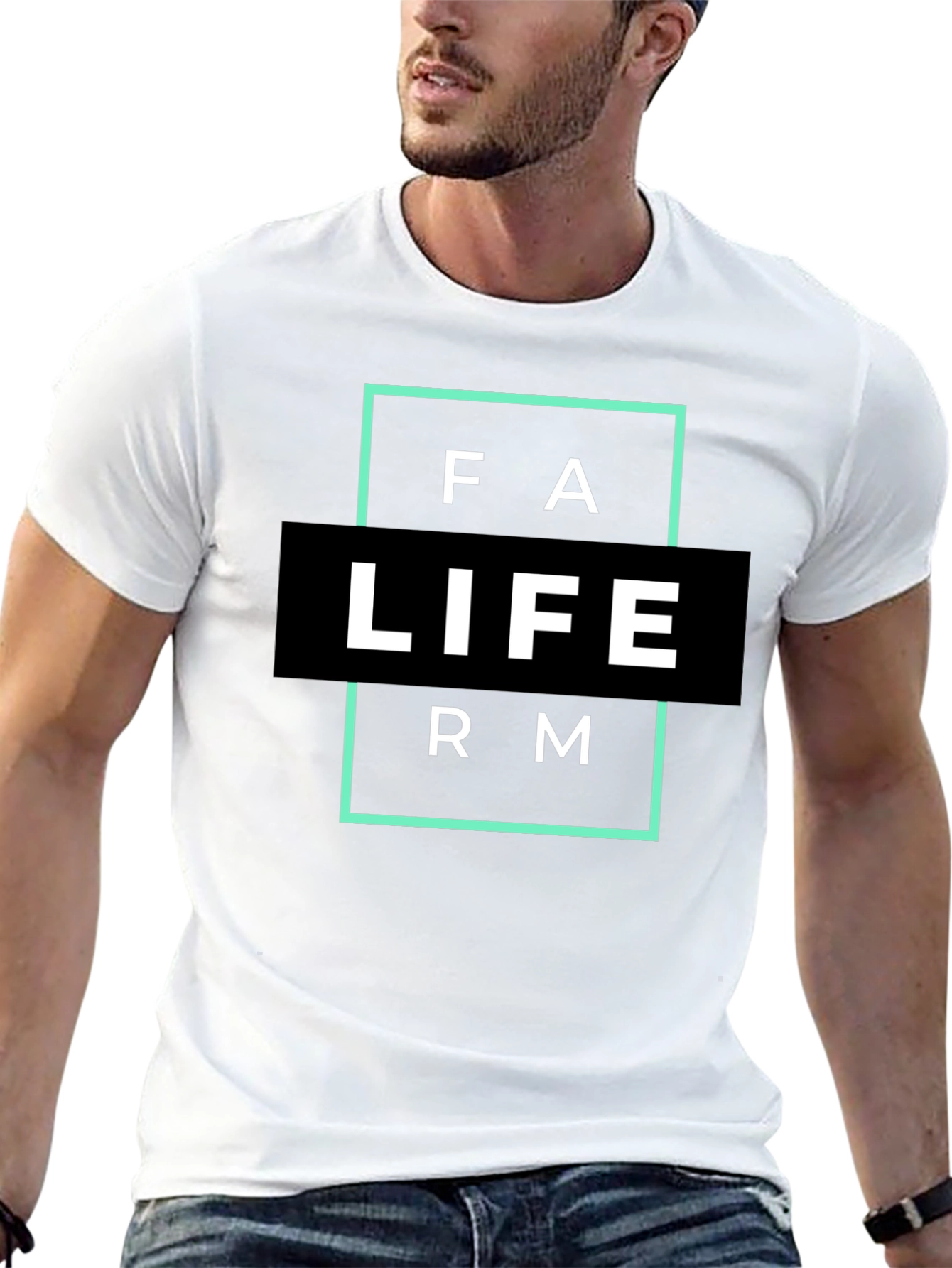 Farm Life Graphic T-Shirt - Black Cotton Blend