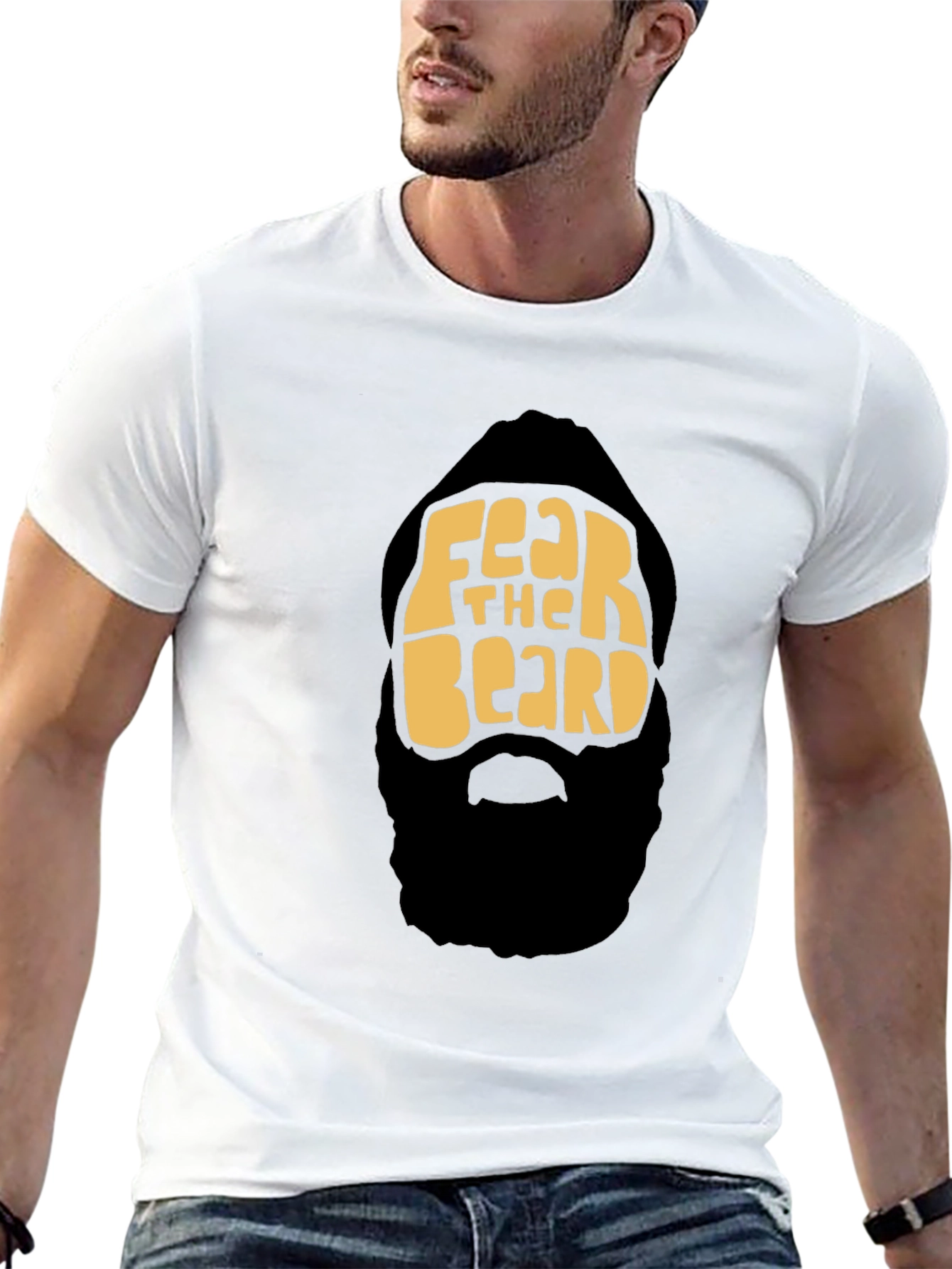Fear The Beard Graphic Tee - Mens Black T-Shirt