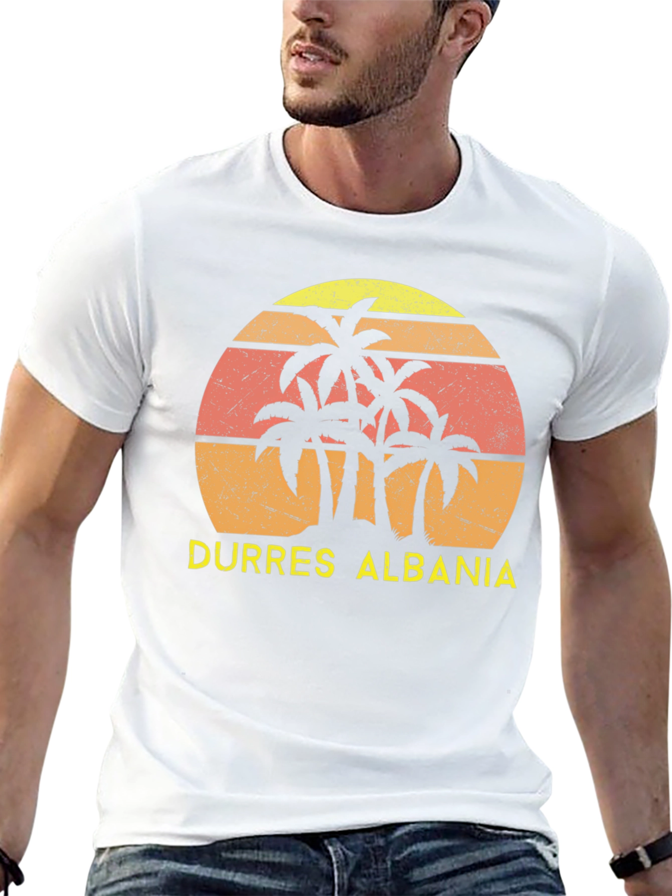 Durres Albania Palm Tree Sunset T-Shirt