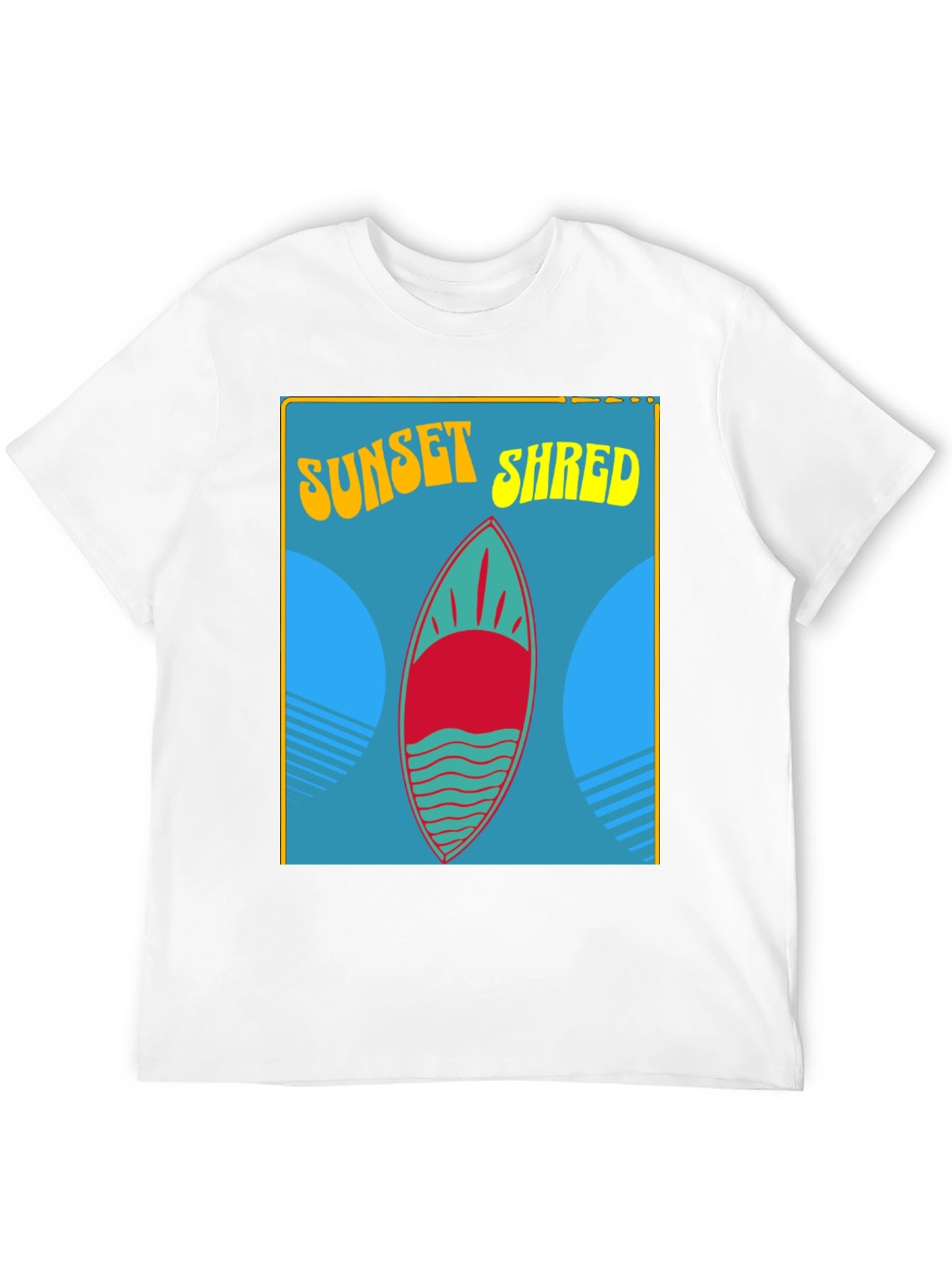 Sunset Shred Surfboard T-Shirt - Black