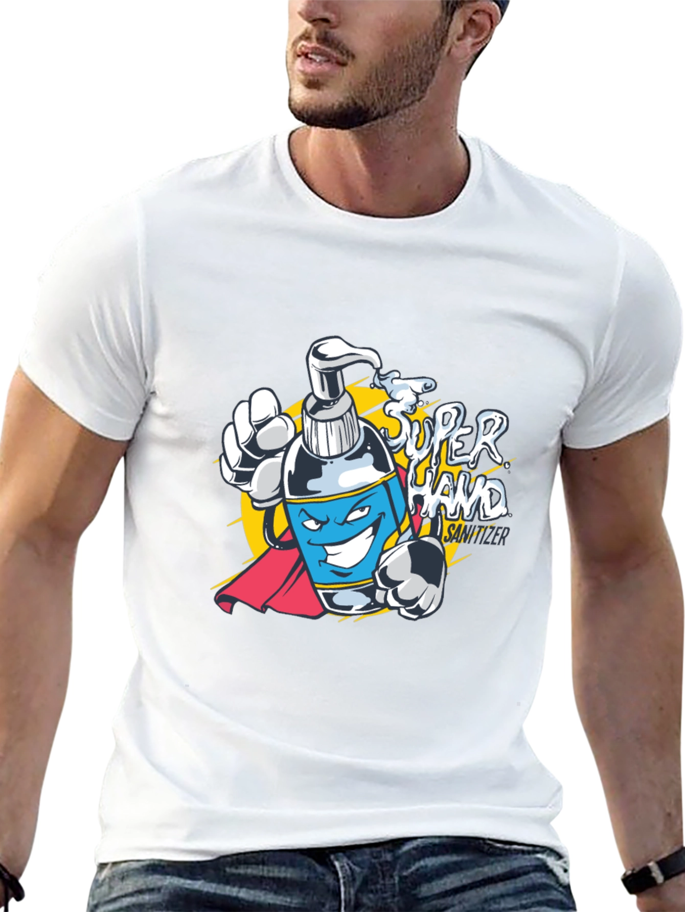 Super Hand Sanitizer Graphic T-Shirt - Black