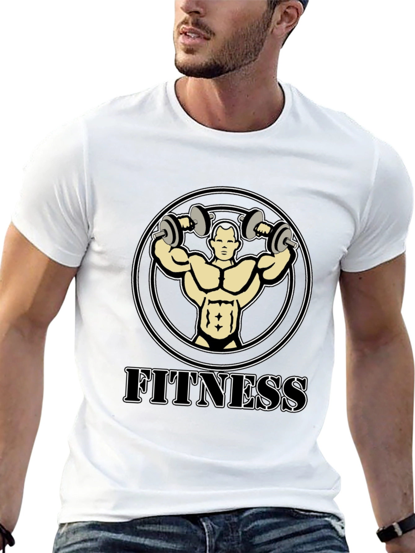 Fitness Graphic T-Shirt - Bodybuilder Design