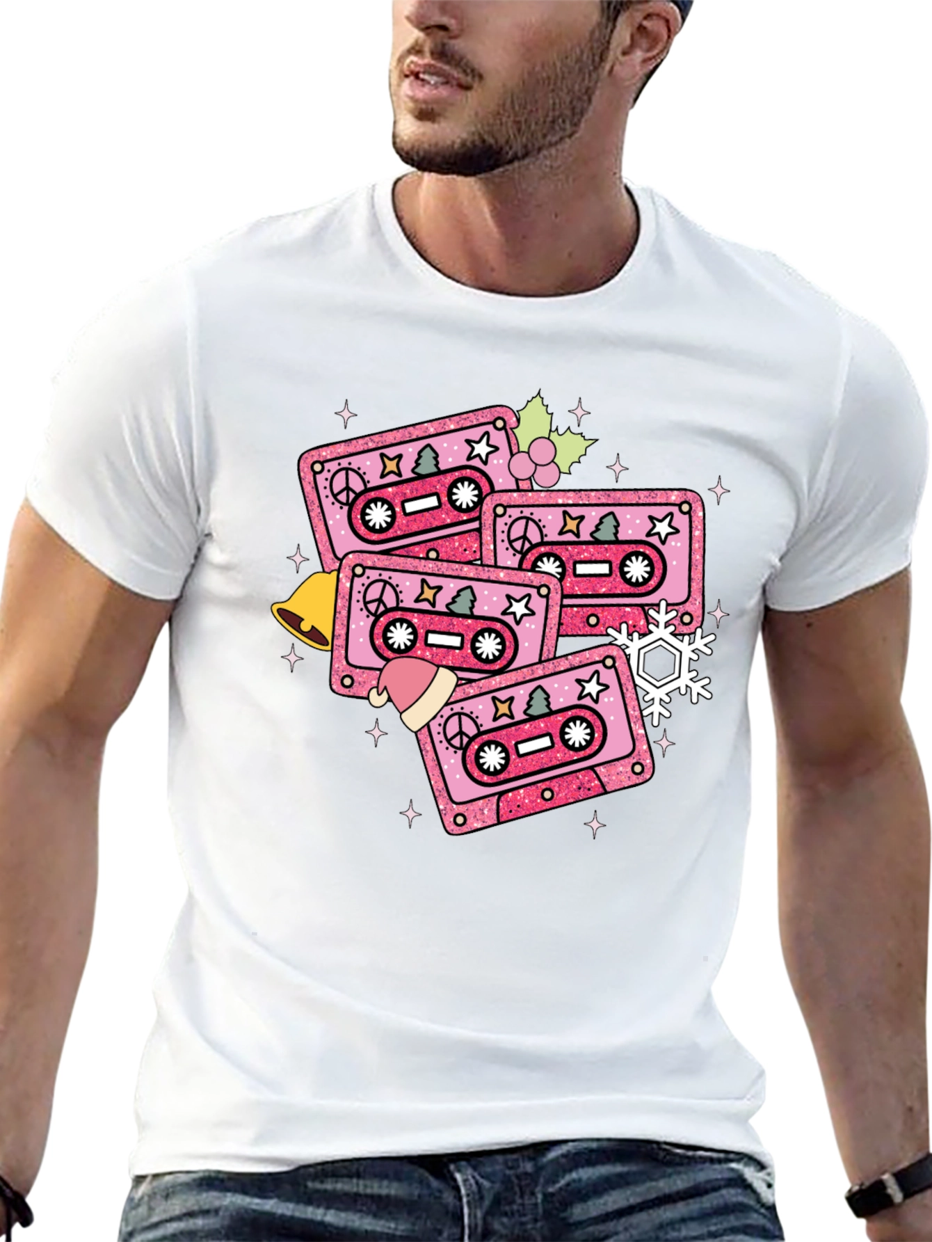 Retro Christmas Cassette Tape T-Shirt