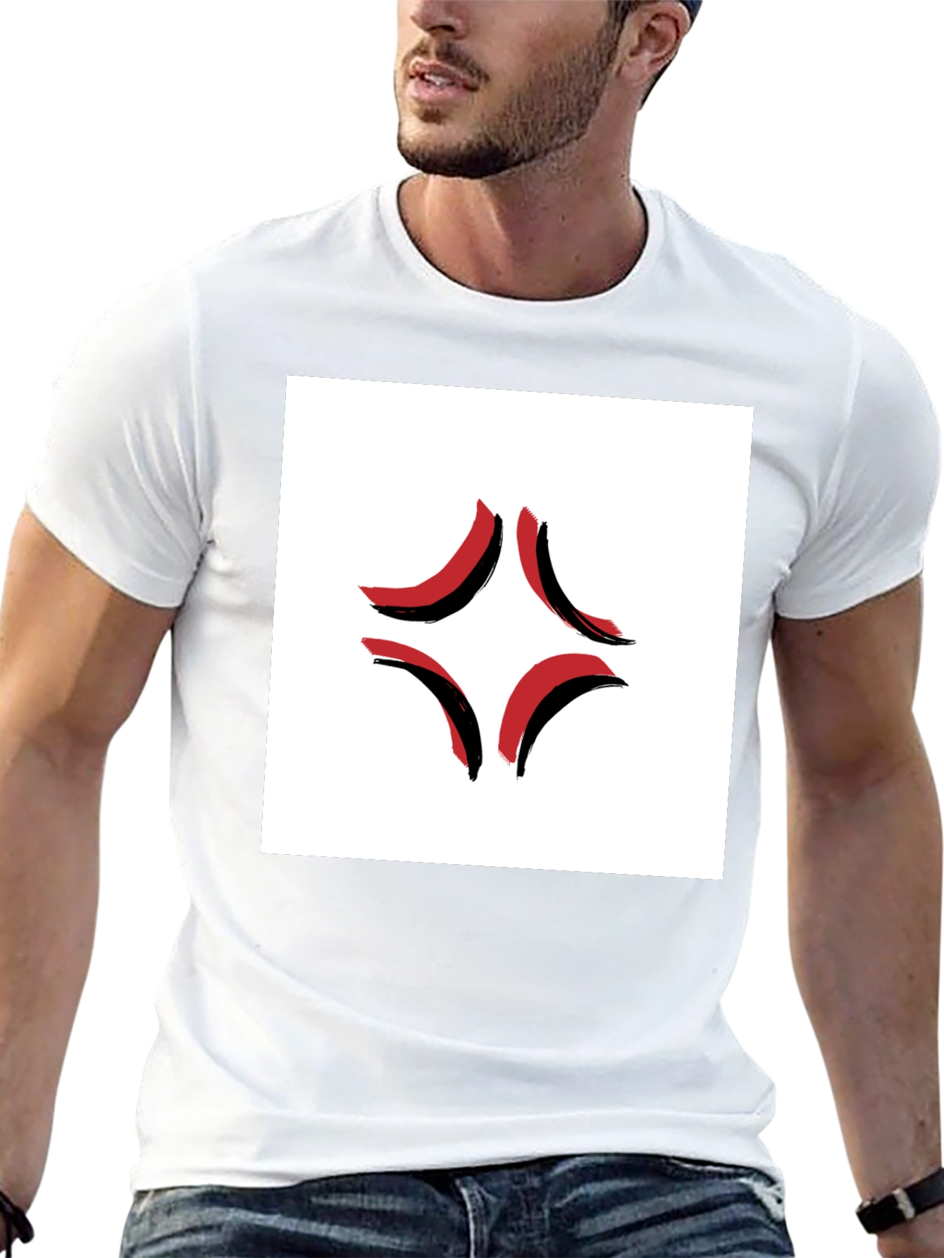 Angry Mark Graphic Black T-Shirt