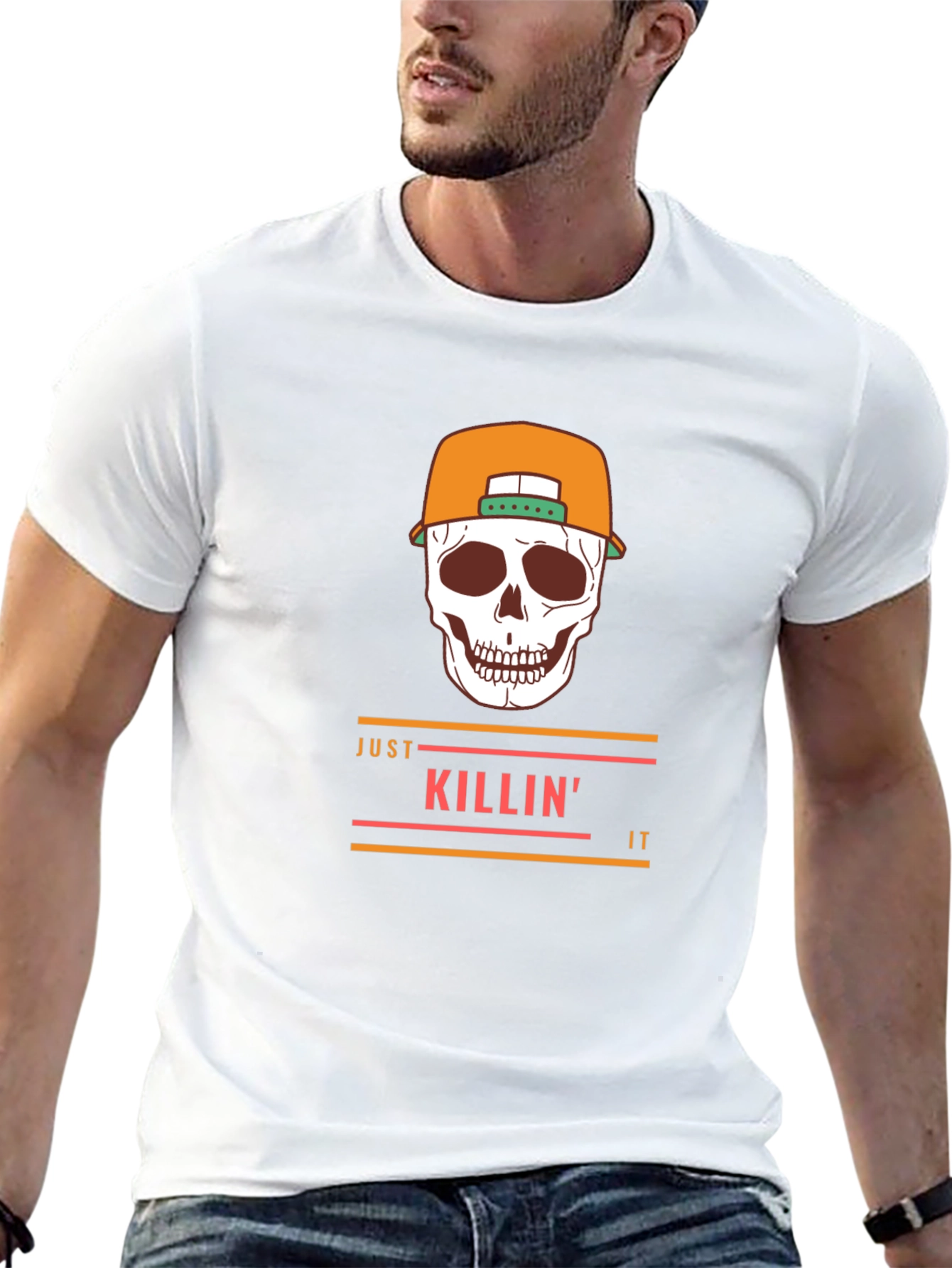 Just Killin It Skull Graphic Tee - Stylish T-Shirt