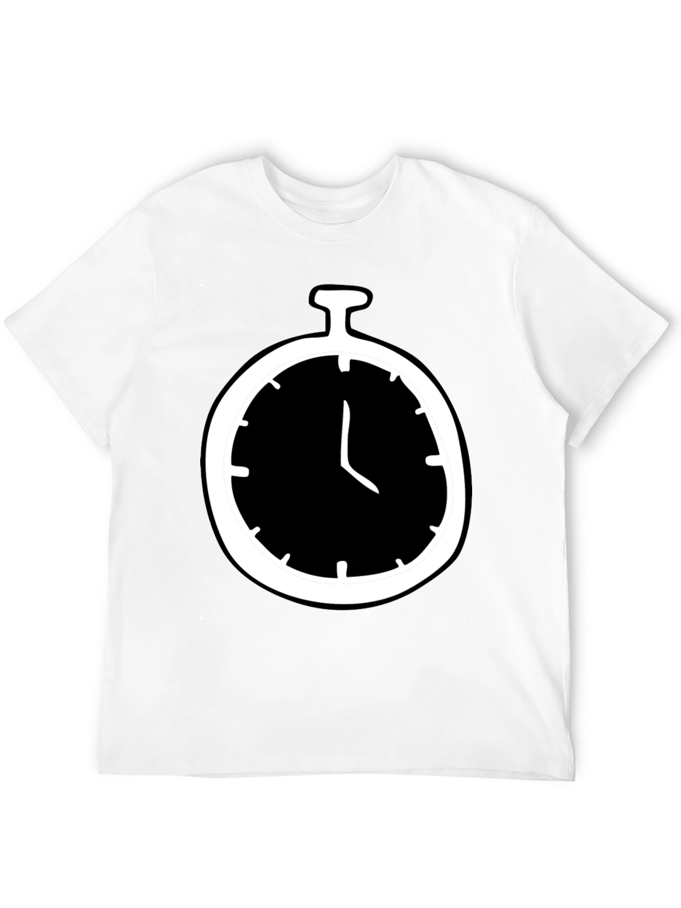 Stopwatch Graphic Tee - Mens Black Cotton T-Shirt