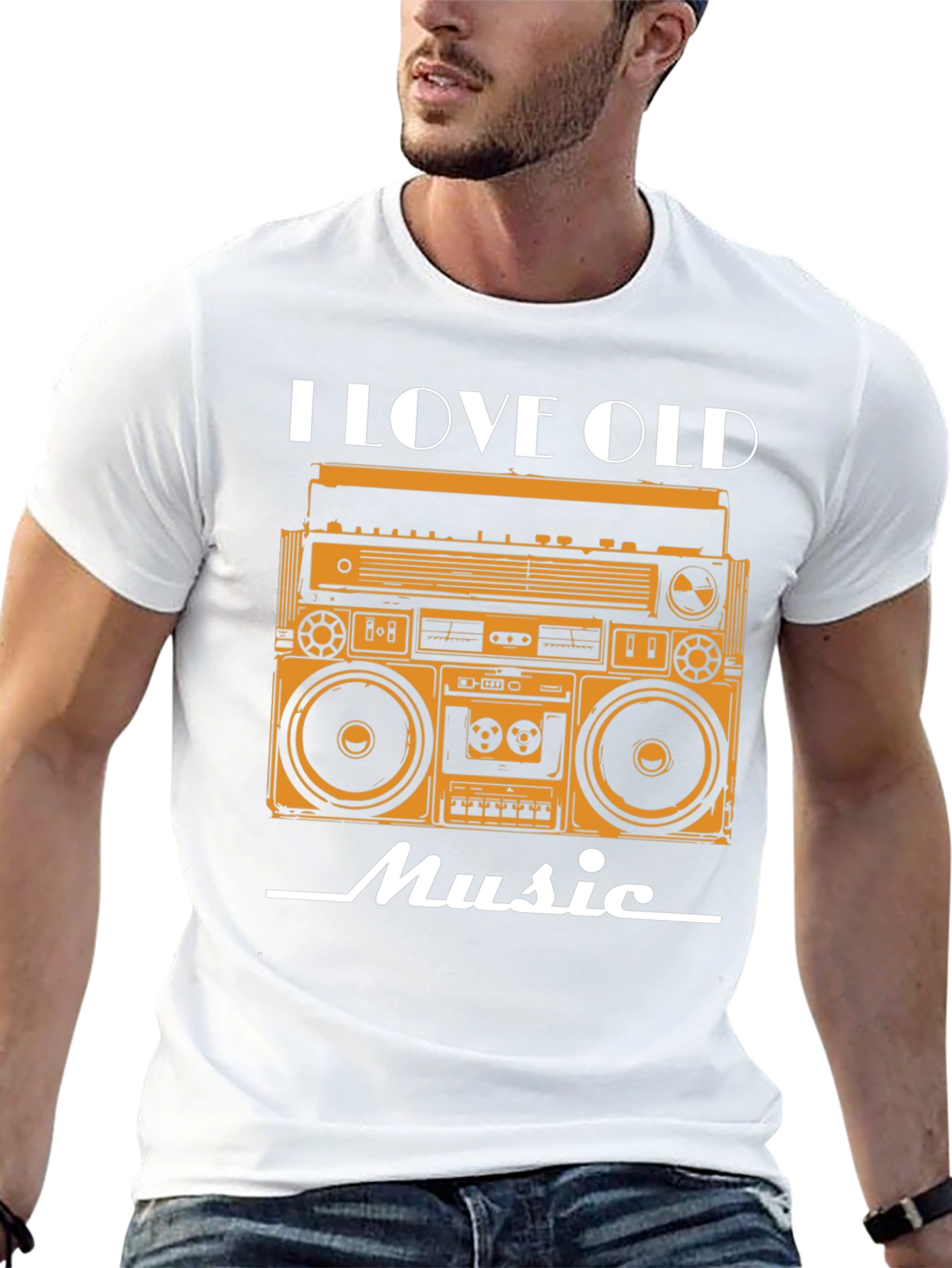 I Love Old Music Retro Boombox Graphic Tee