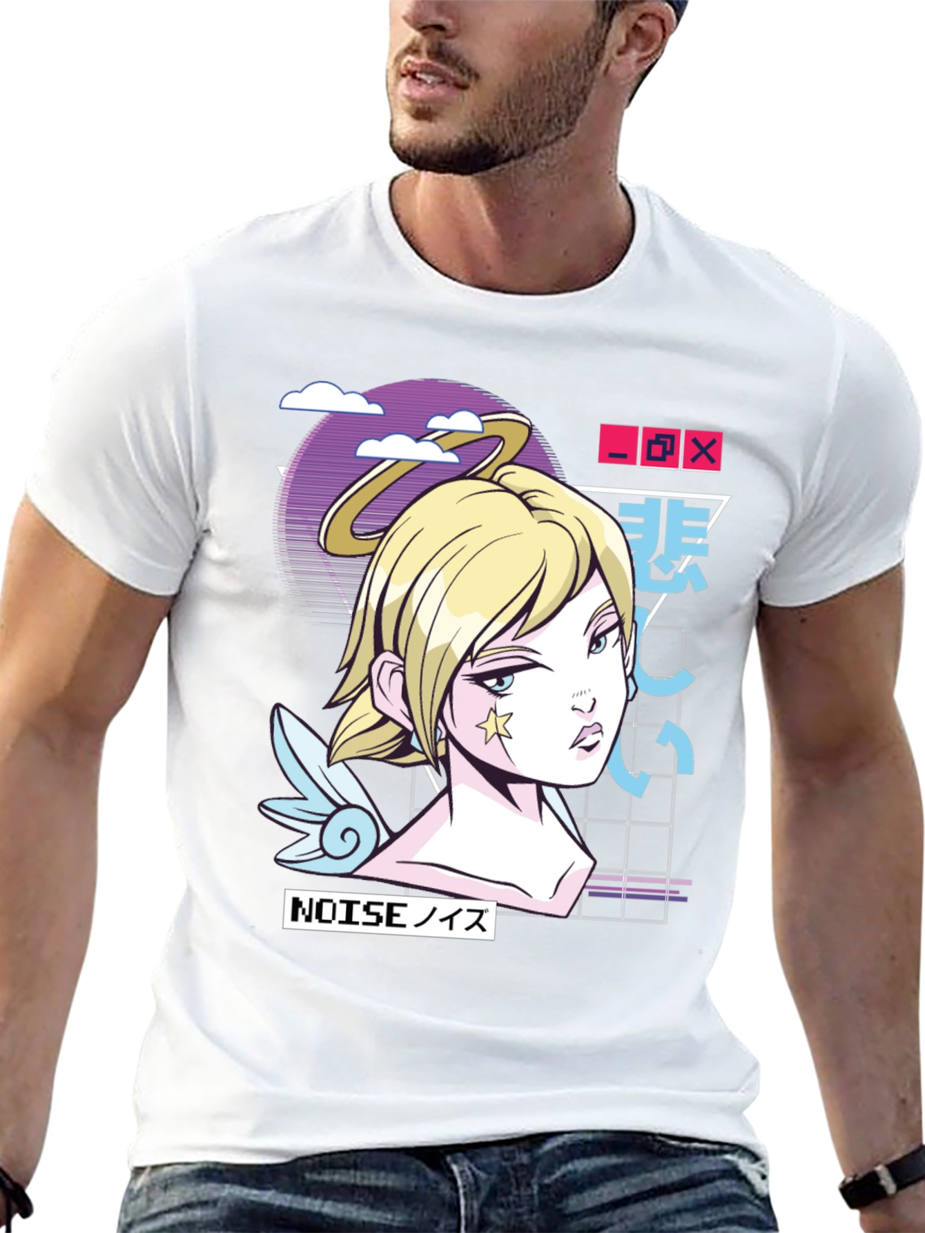 Anime Girl Graphic Print Black T-Shirt