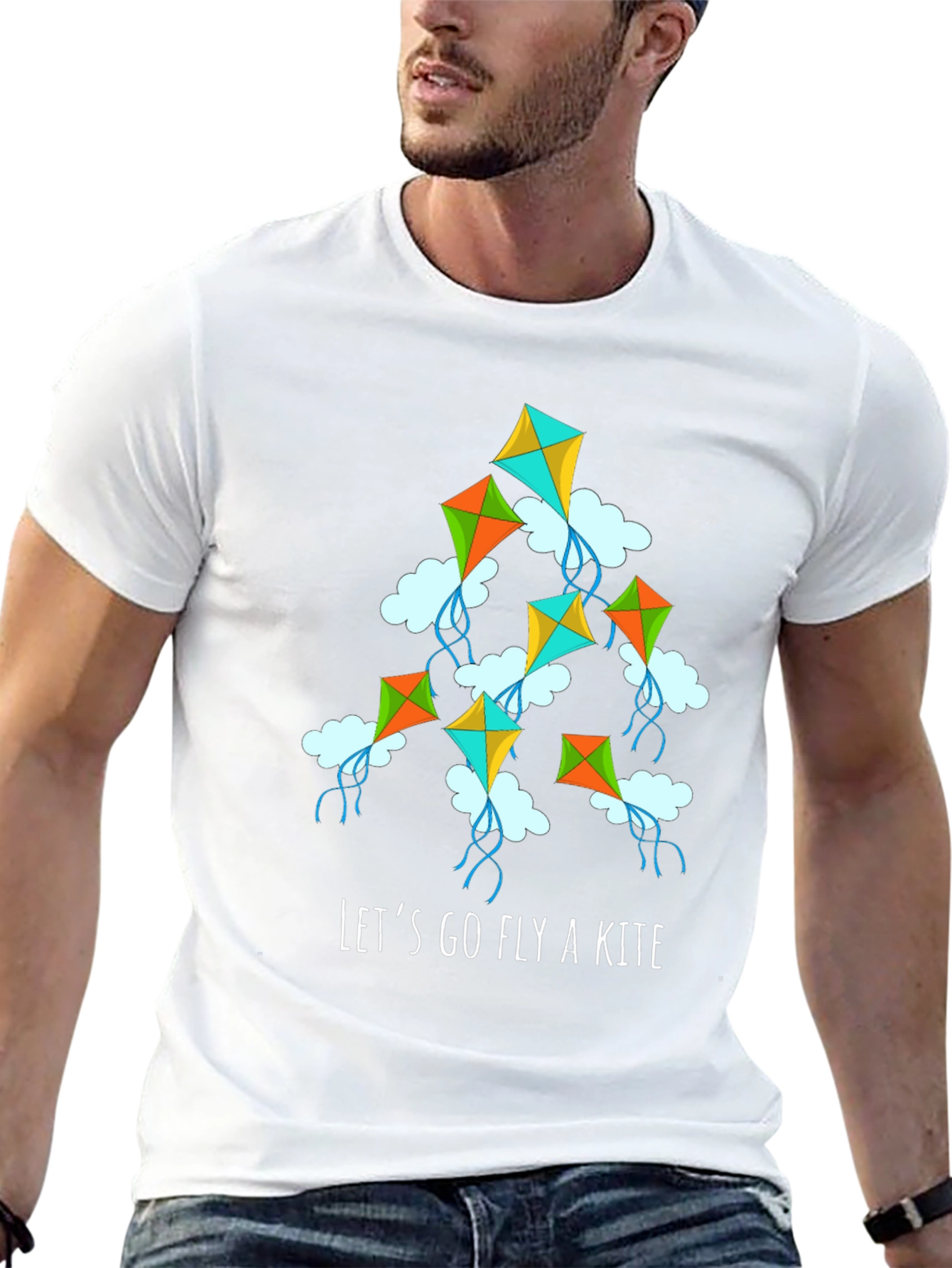 Lets Go Fly a Kite Graphic Tee - Black