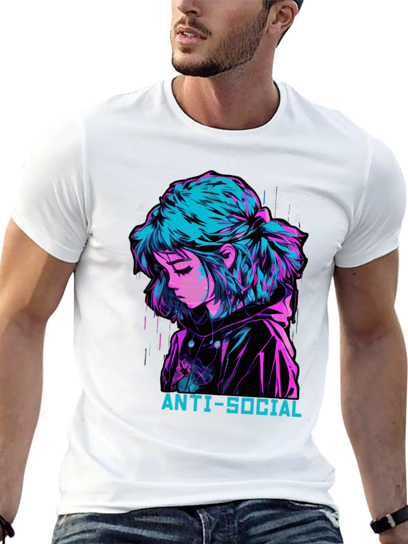 Anti-Social Anime Girl Graphic Tee