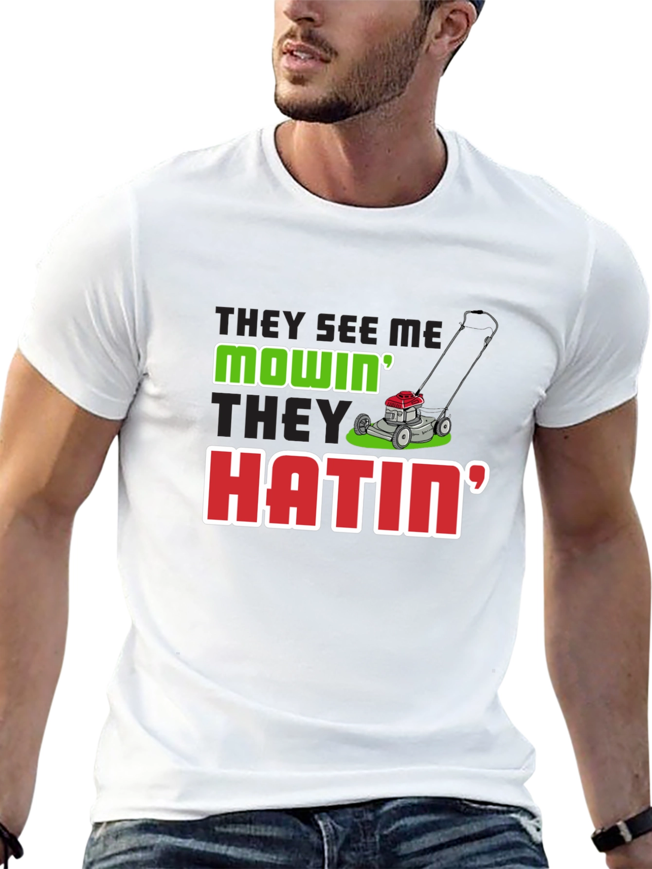 They See Me Mowin Mens Black T-Shirt