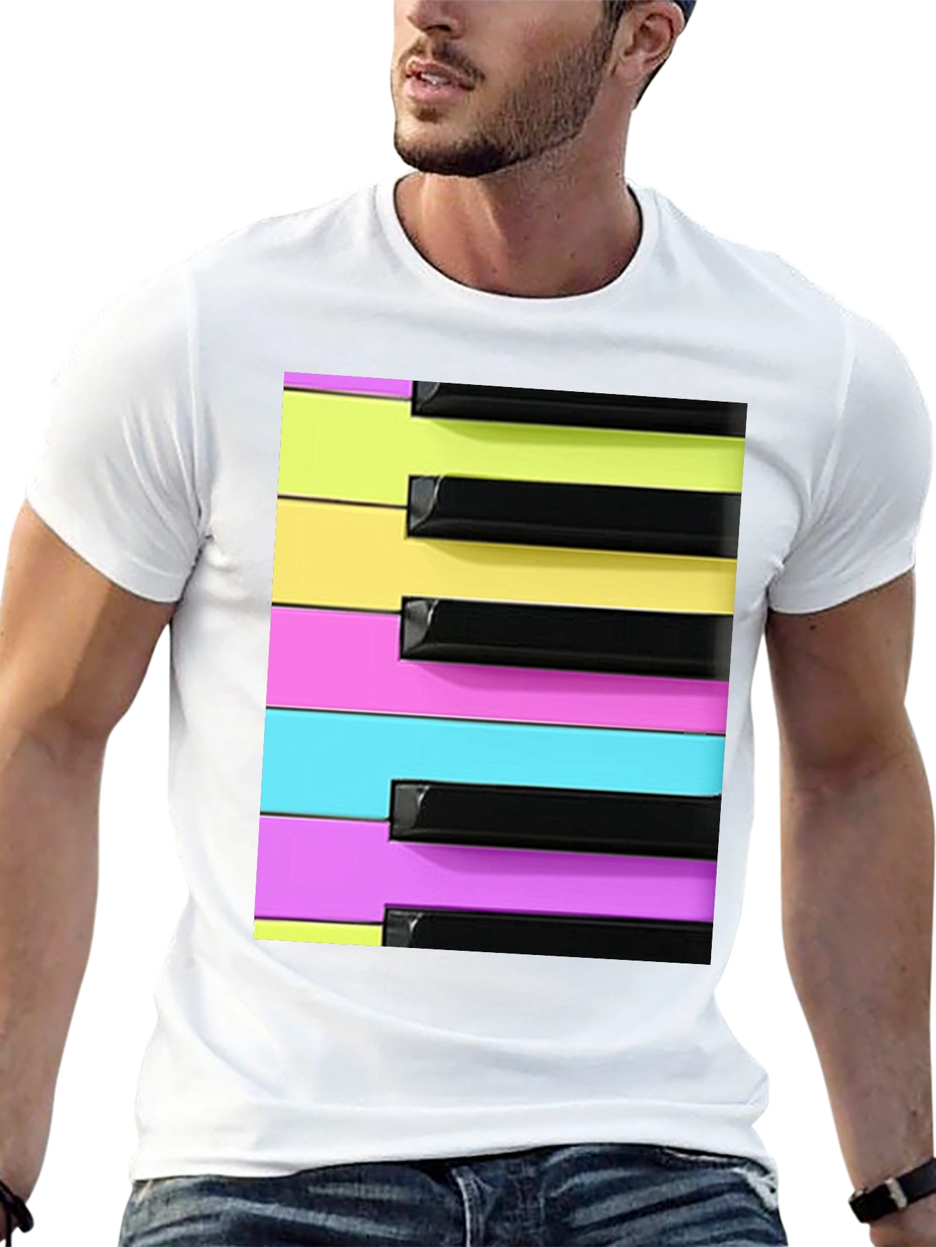 Retro Synthwave Piano Keys T-Shirt
