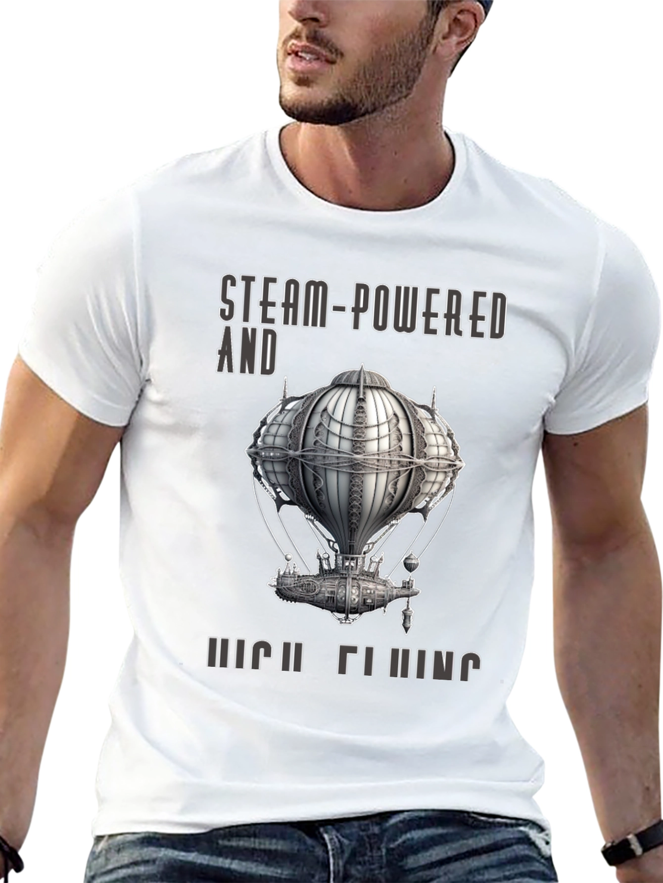 Steampunk Airship T-Shirt - Steam-Powered and High Flying