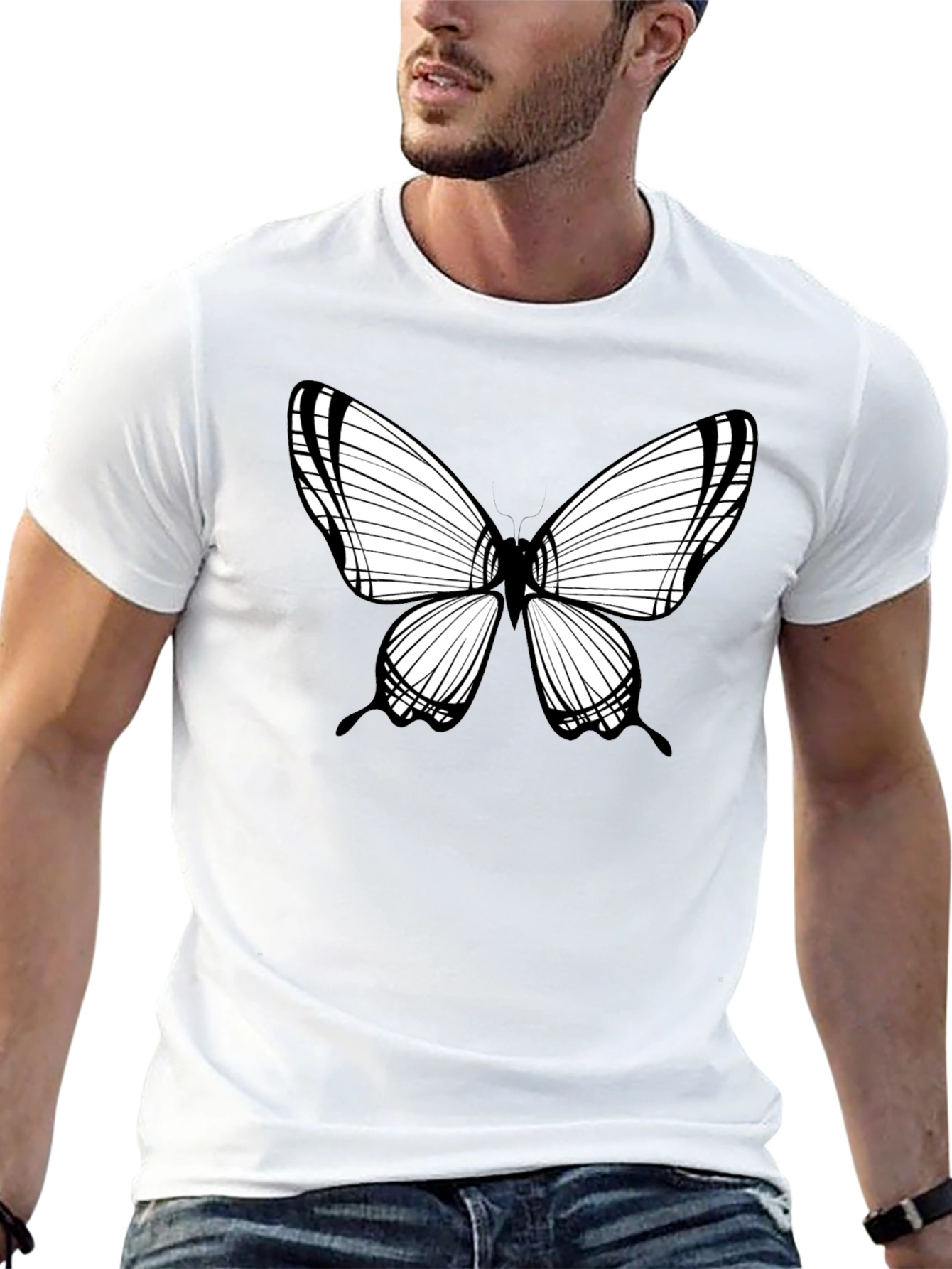 Butterfly Graphic Tee - Black Casual Shirt