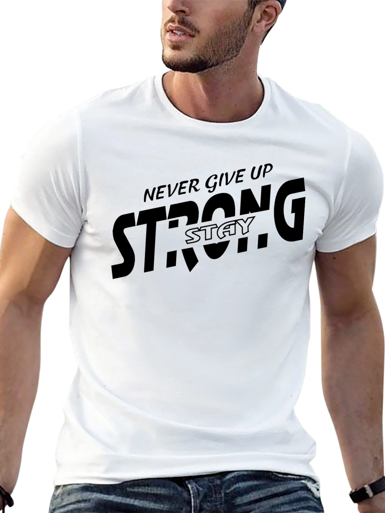 Stay Strong Graphic T-Shirt - Black