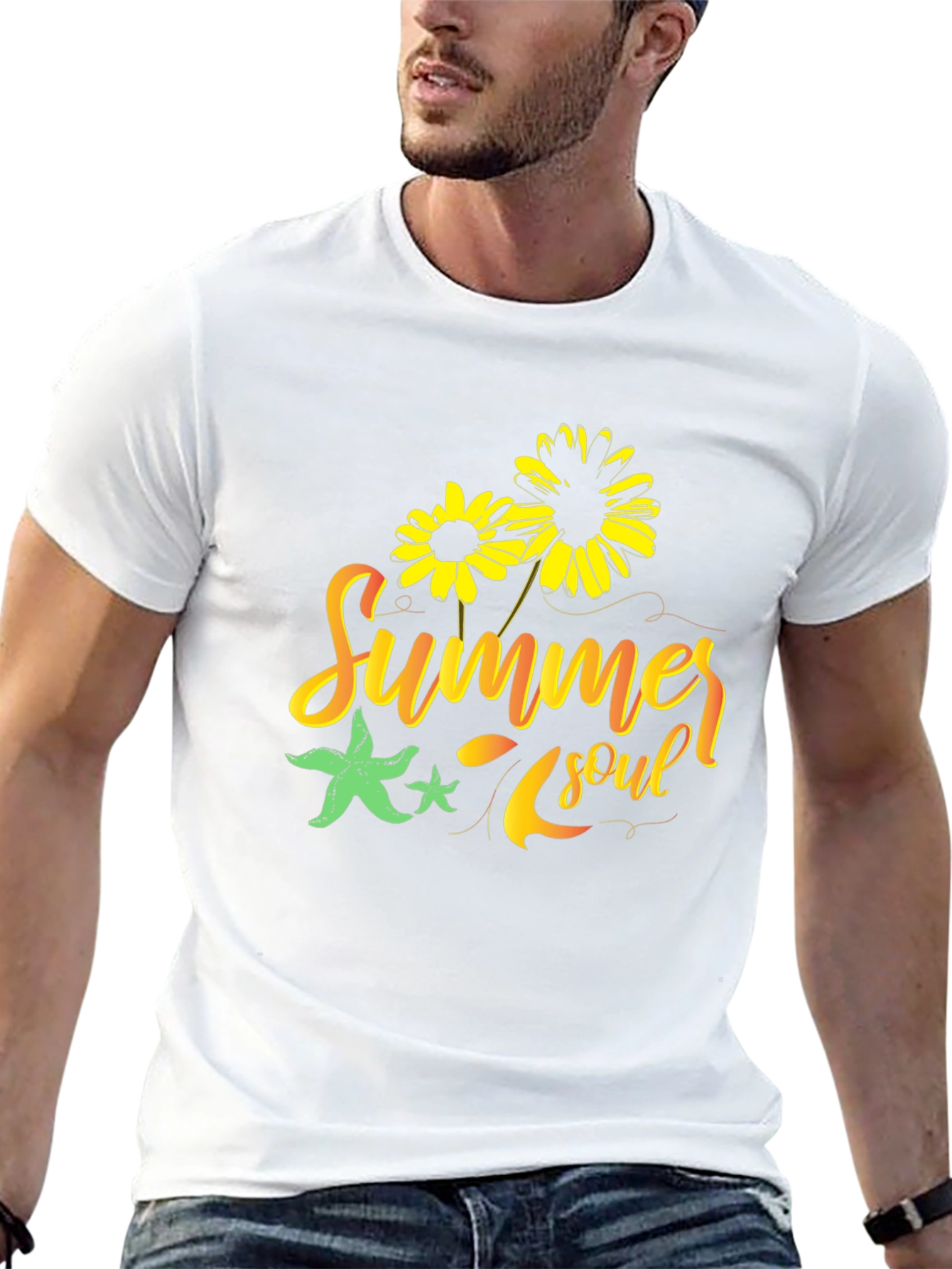 Summer Soul Graphic Tee - Black Cotton T-Shirt