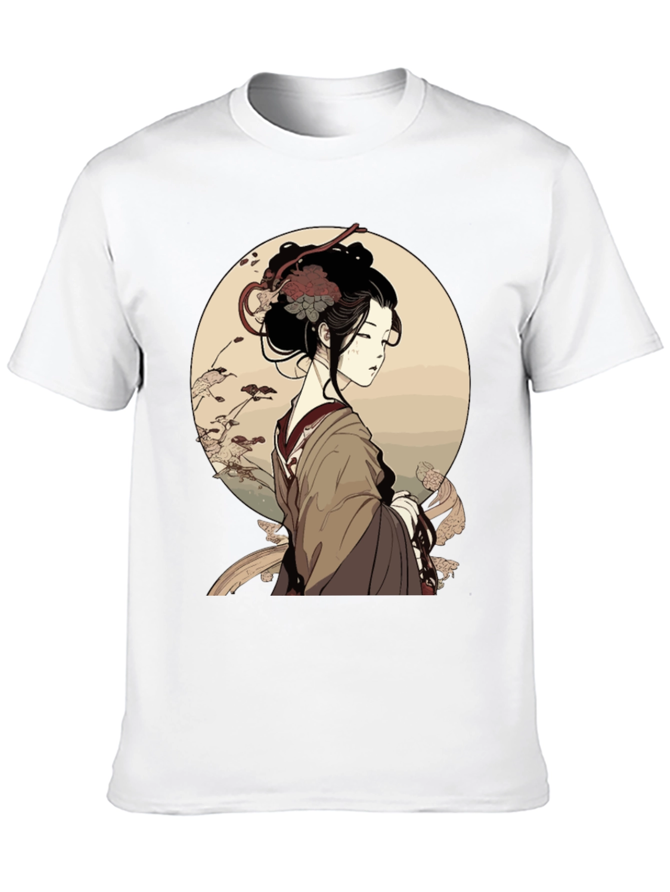 Ukiyo-e Geisha Graphic Black T-Shirt
