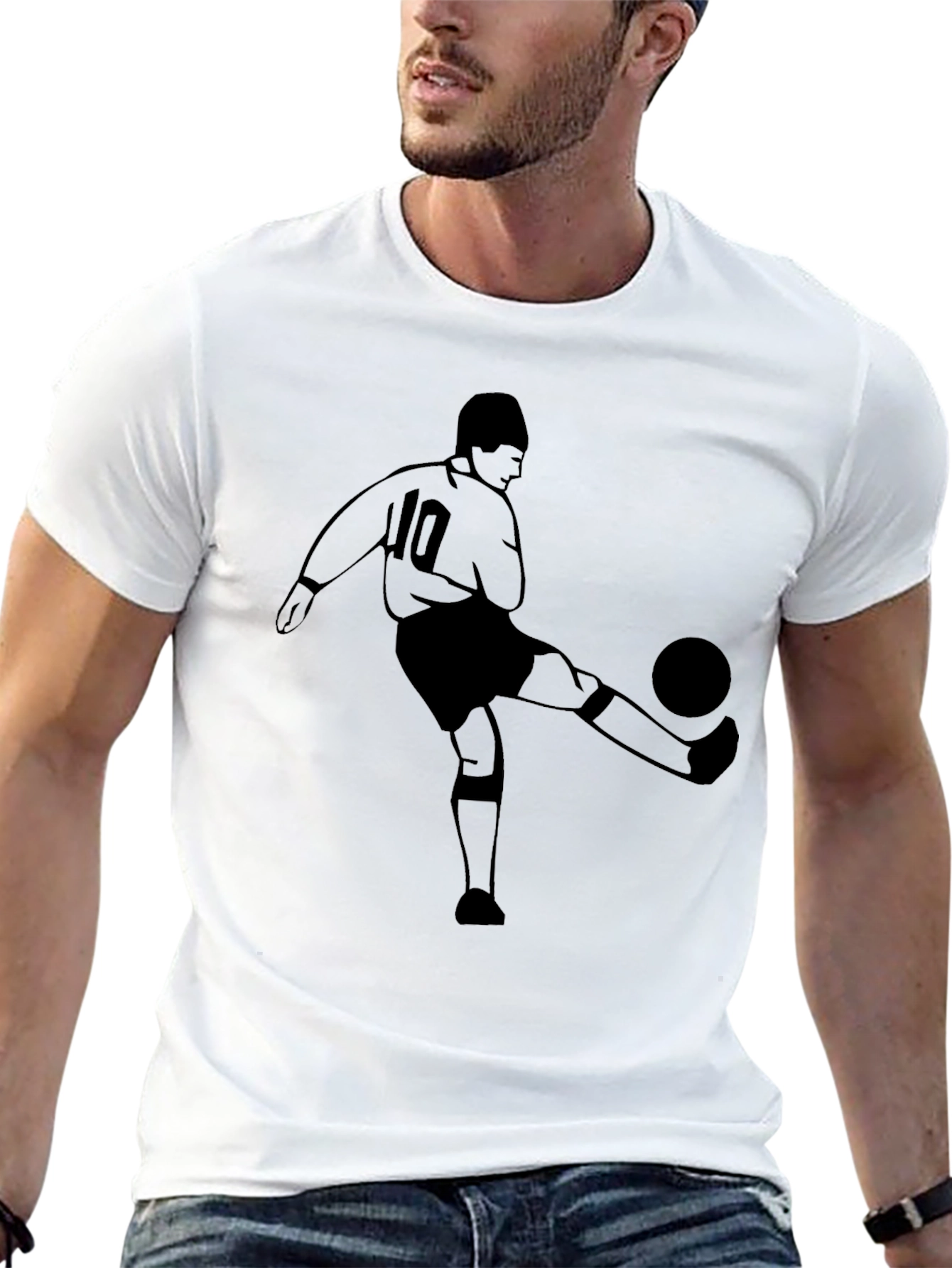 Soccer Player T-Shirt - Graphic Print