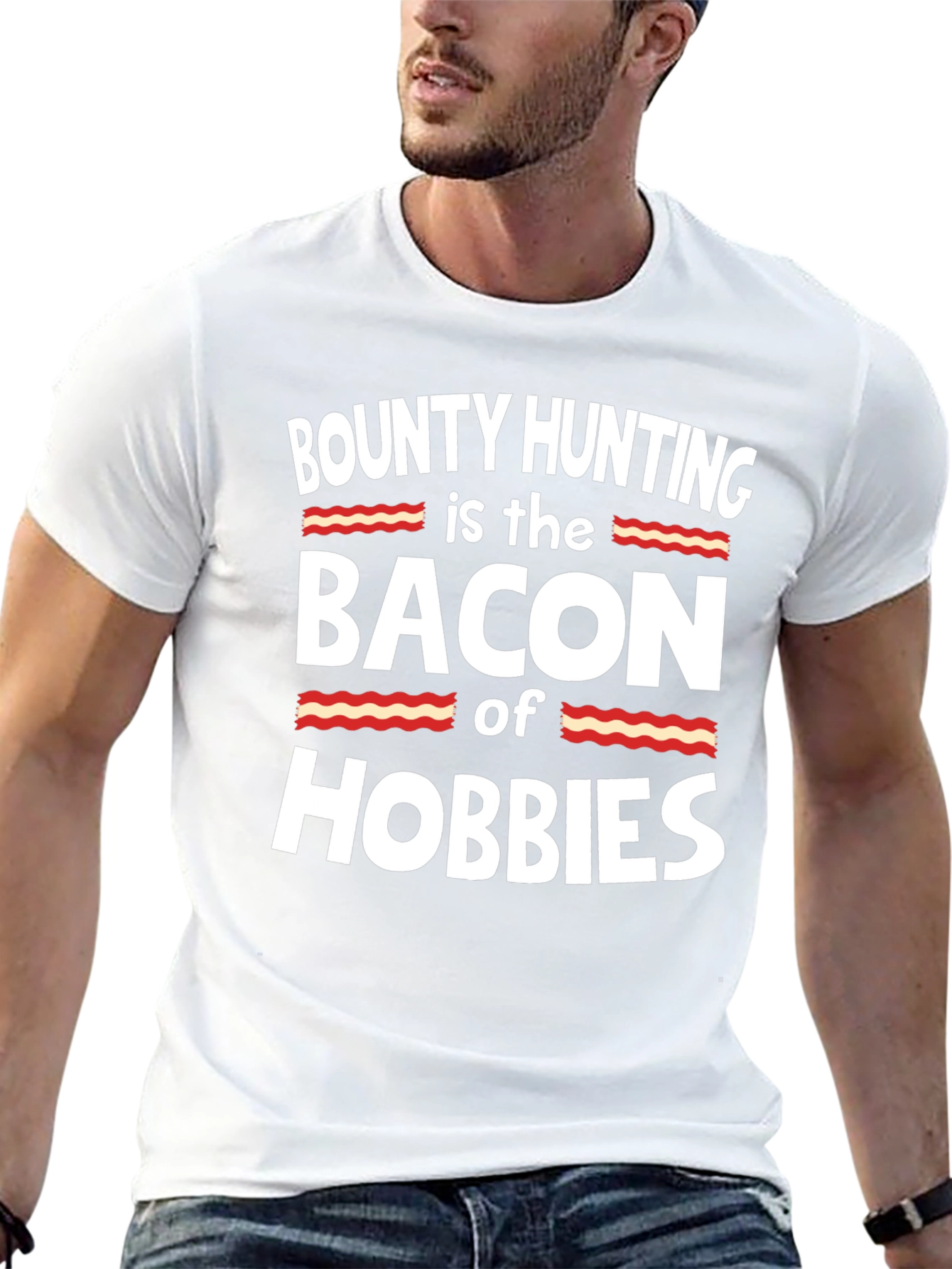 Bounty Hunting Bacon Hobbies Black T-Shirt