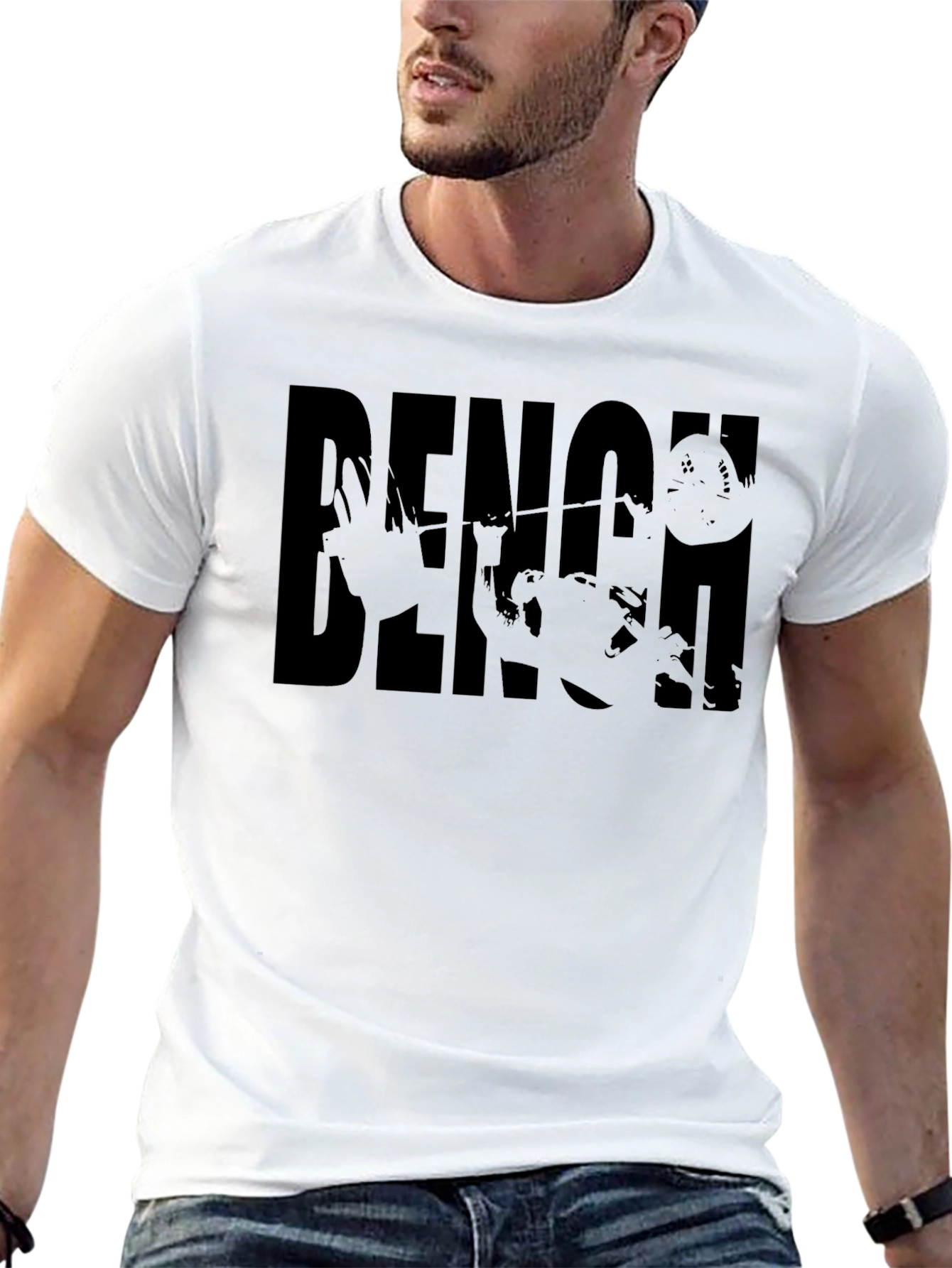 Bench Press Black Graphic Tee | Weightlifting Shirt