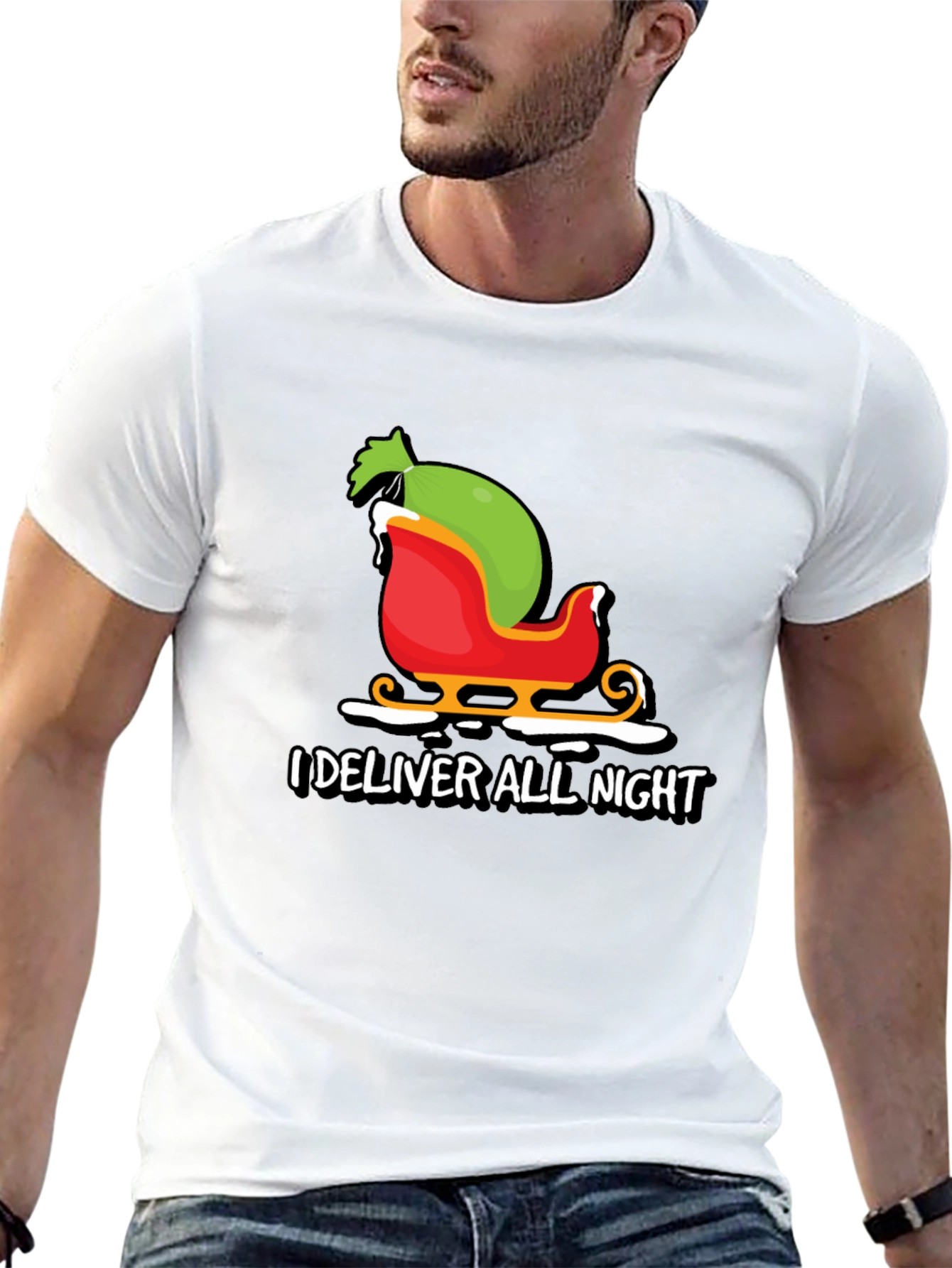 I Deliver All Night Christmas Graphic Tee