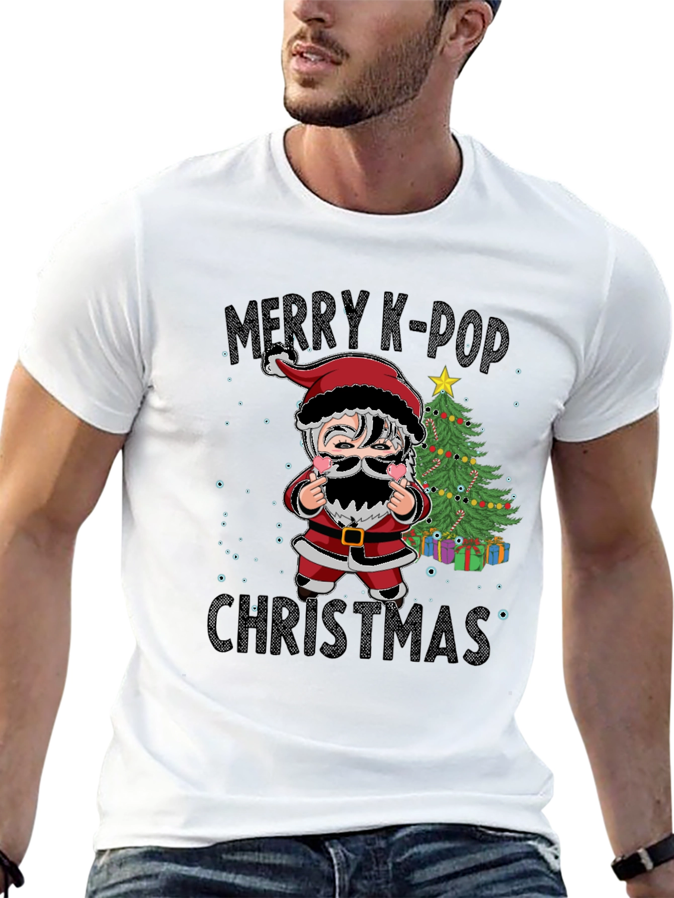 Merry K-Pop Christmas Graphic T-Shirt