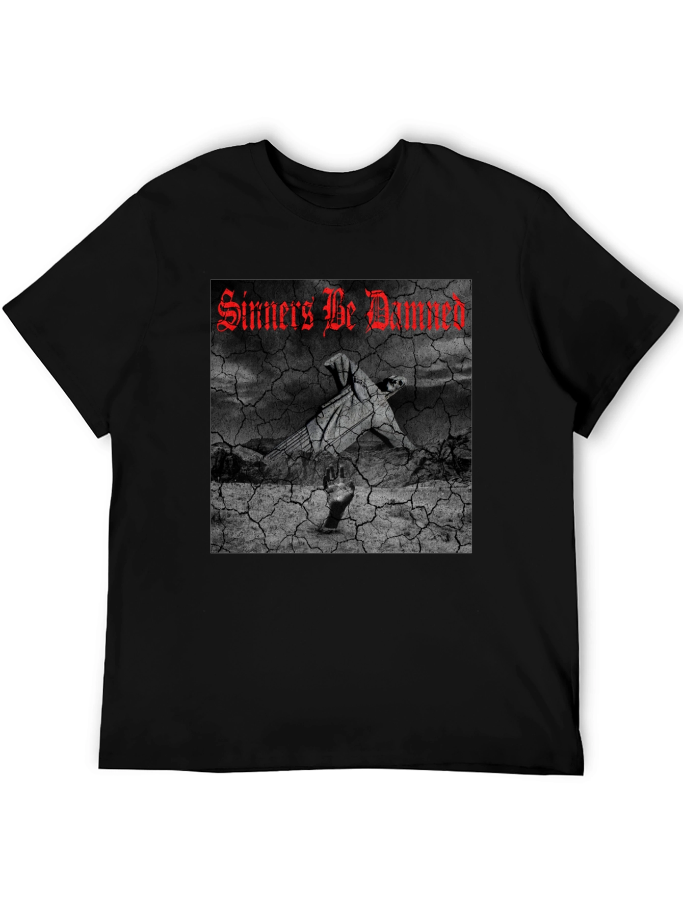 Sinners Be Damned Graphic Tee - Black