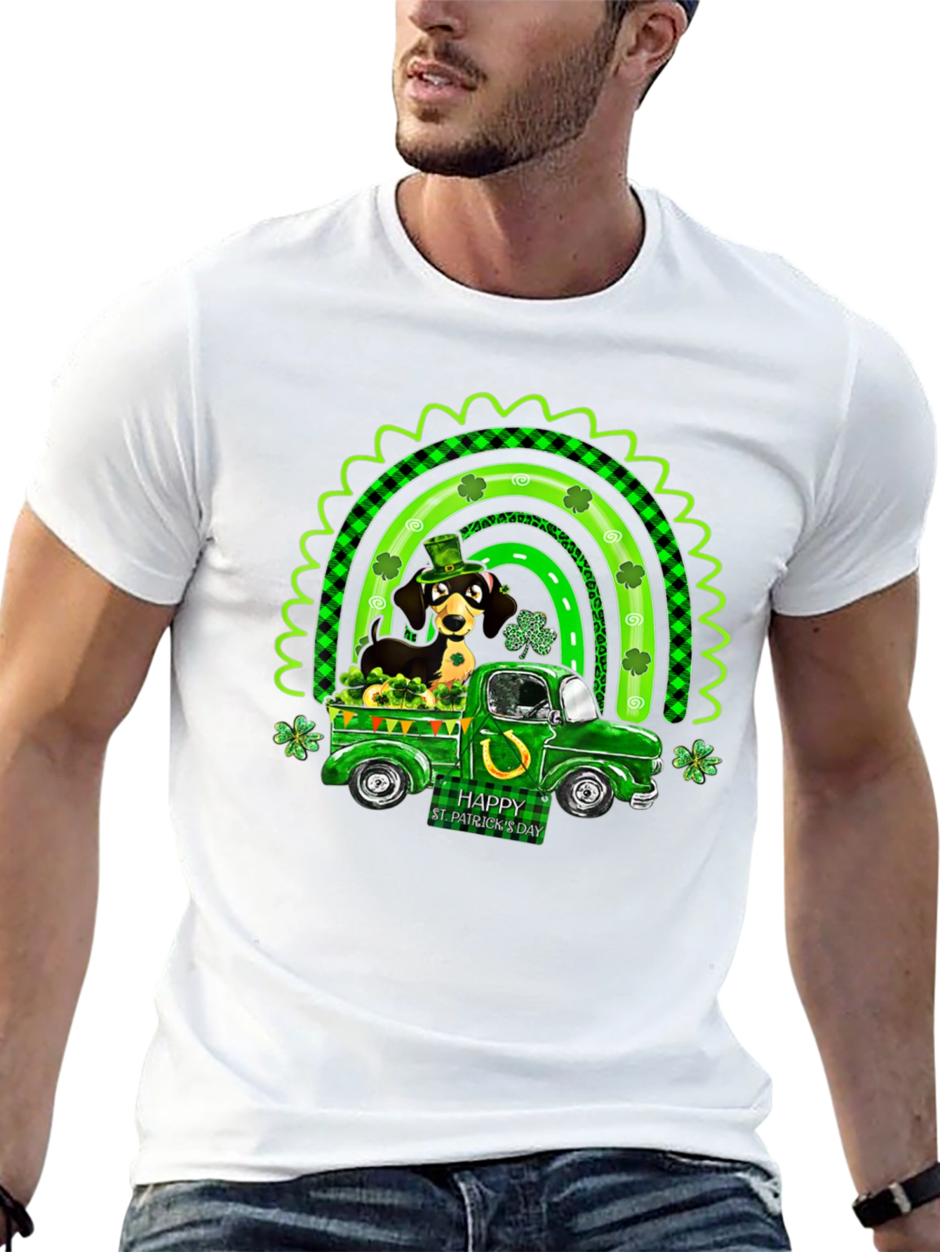 St. Patricks Day Dachshund Dog Truck T-Shirt