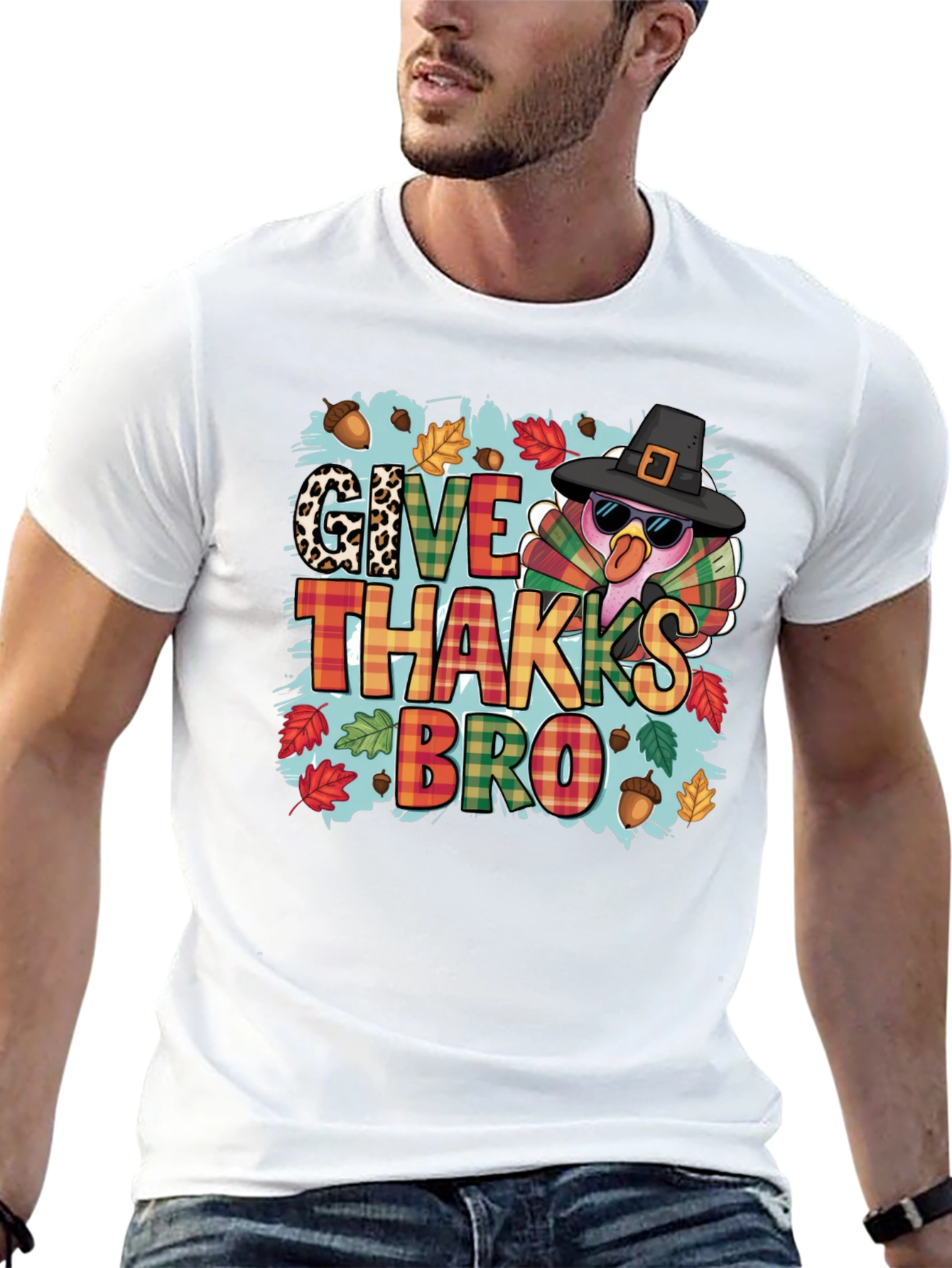 Give Thakks Bro Thanksgiving Turkey T-Shirt
