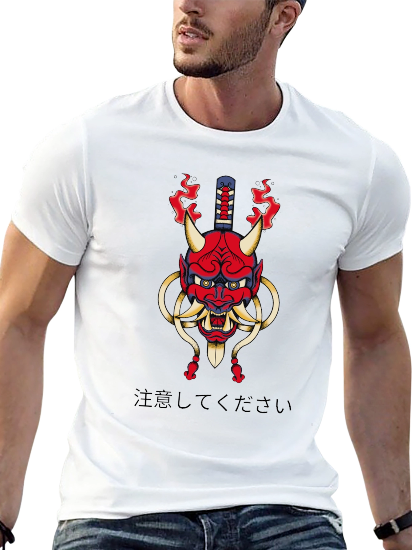 Japanese Oni Mask Graphic Tee