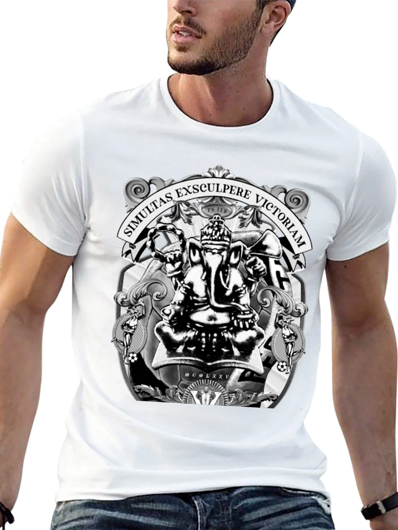 Ganesha T-Shirt - Simultas Exsculpere Victoriam Design