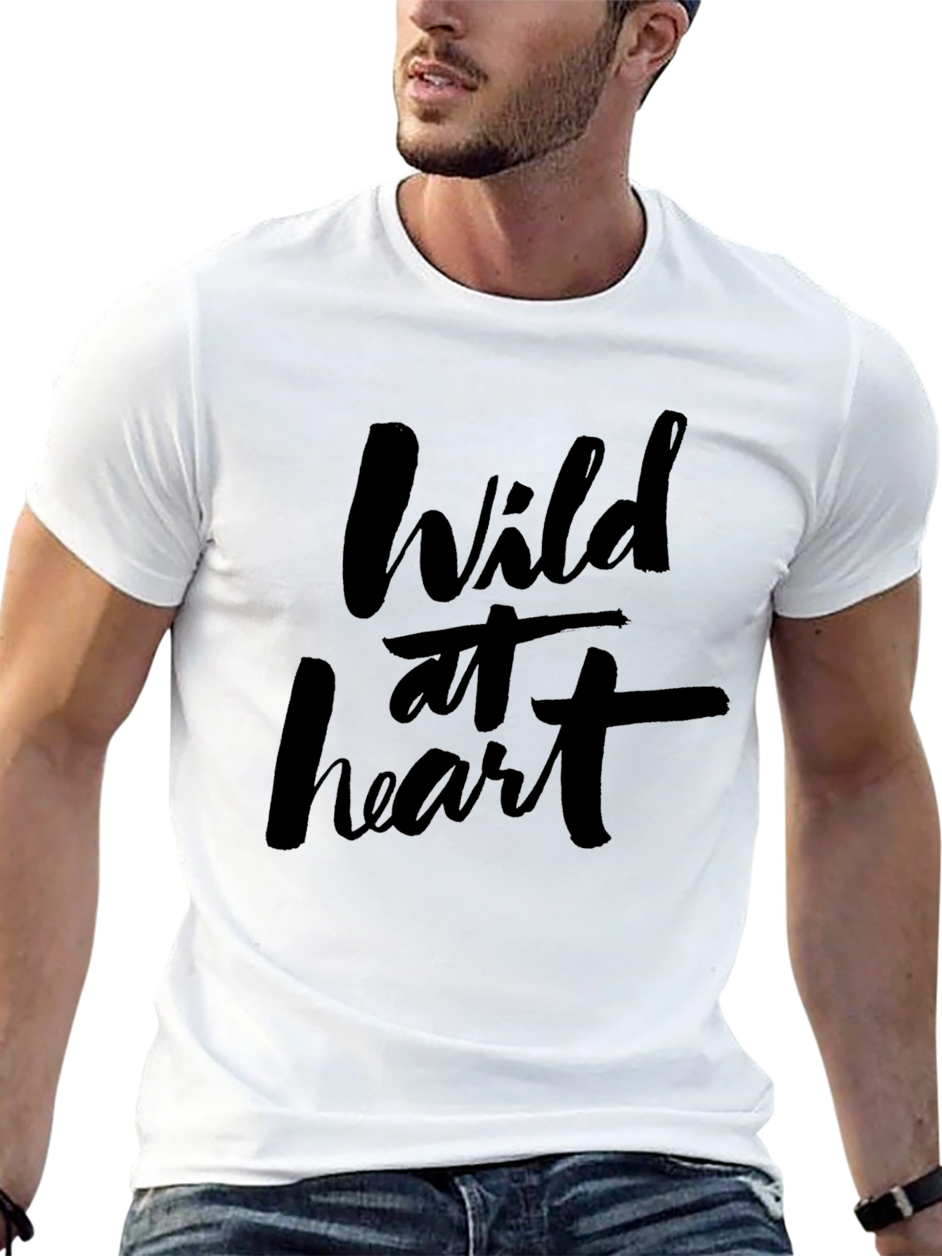 Wild at Heart Graphic Tee - Black Cotton T-Shirt