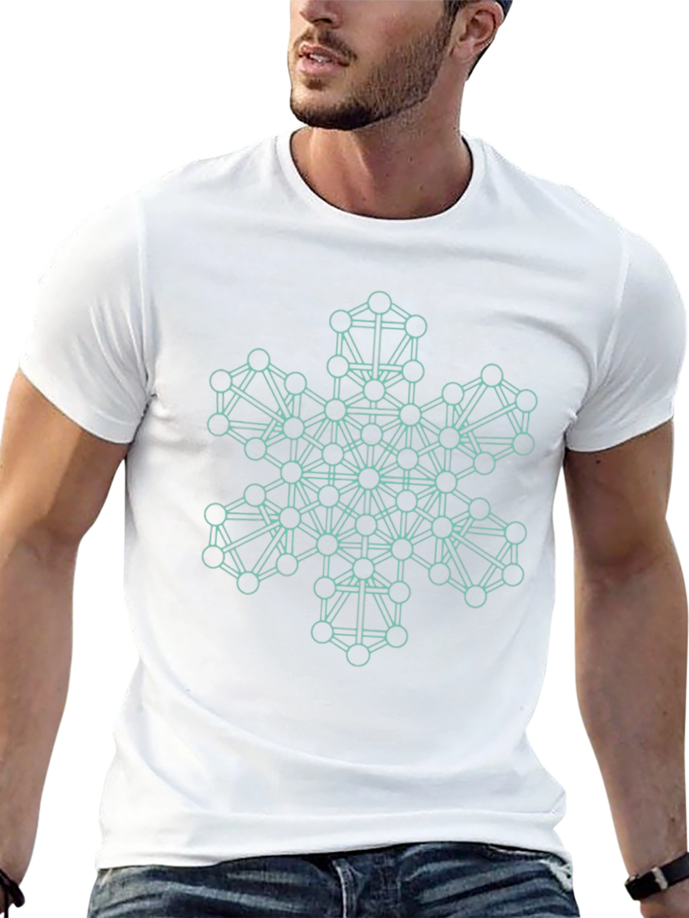 Geometric Snowflake Tee - Modern Graphic Print