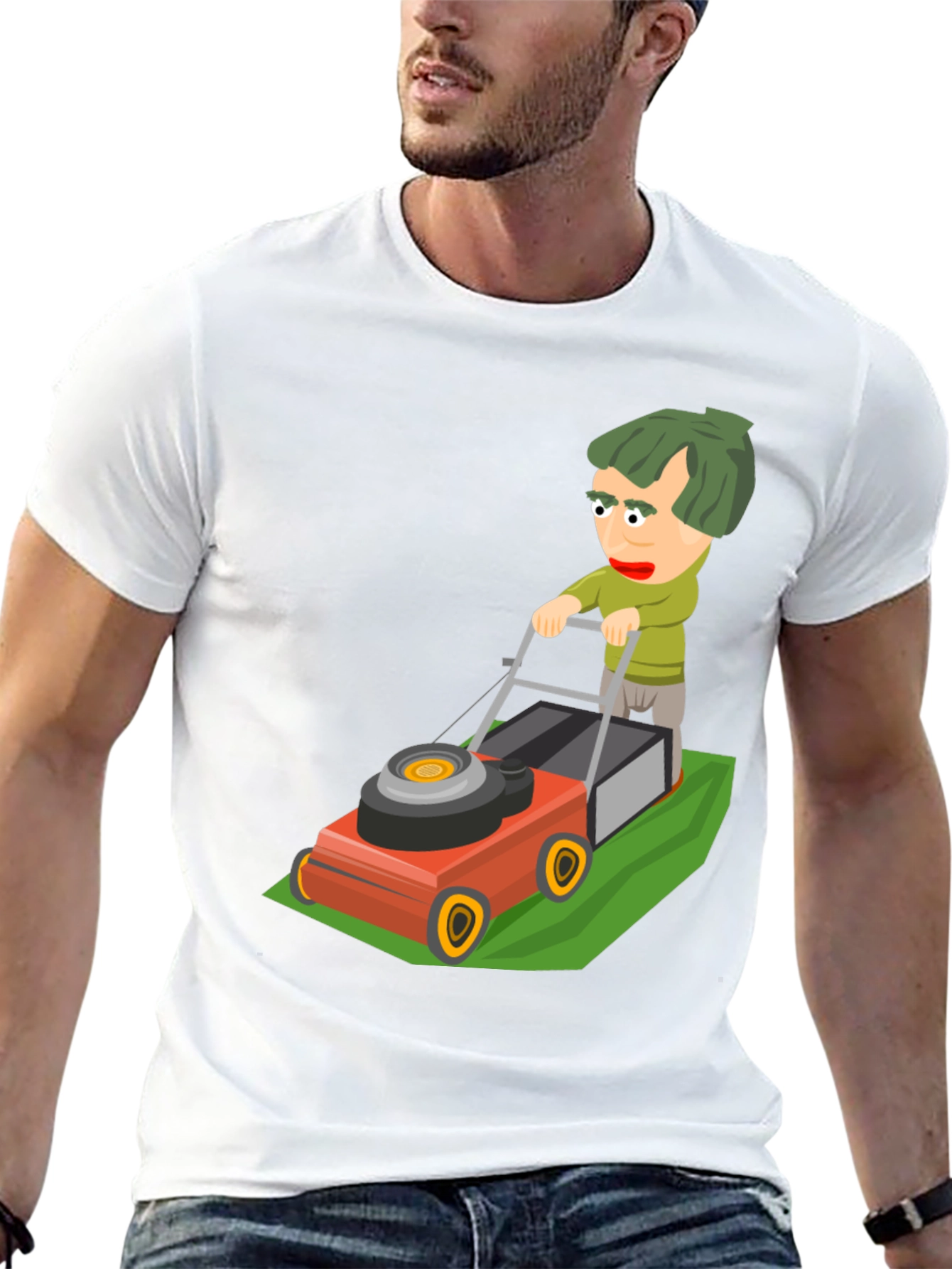 Cartoon Lawn Mower Graphic Tee