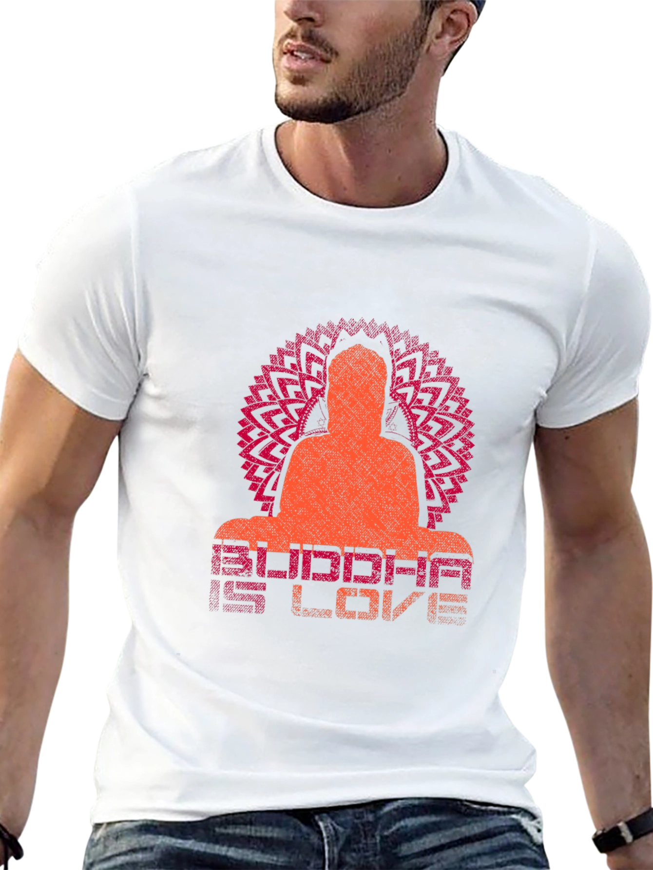 Buddha is Love Graphic Print T-Shirt