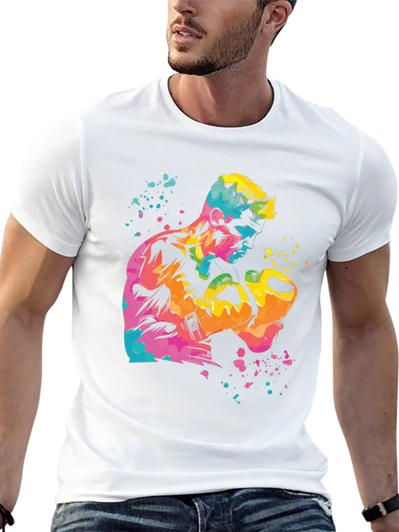 Colorful Boxer Graphic T-Shirt